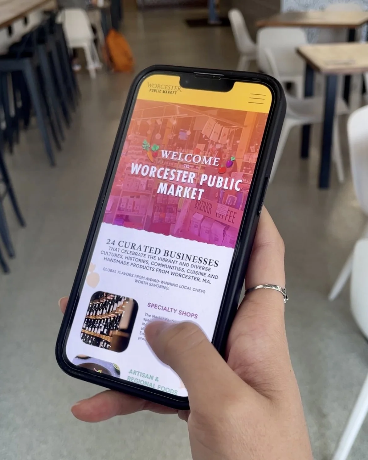 Worcester Public Market Mobile Website Design