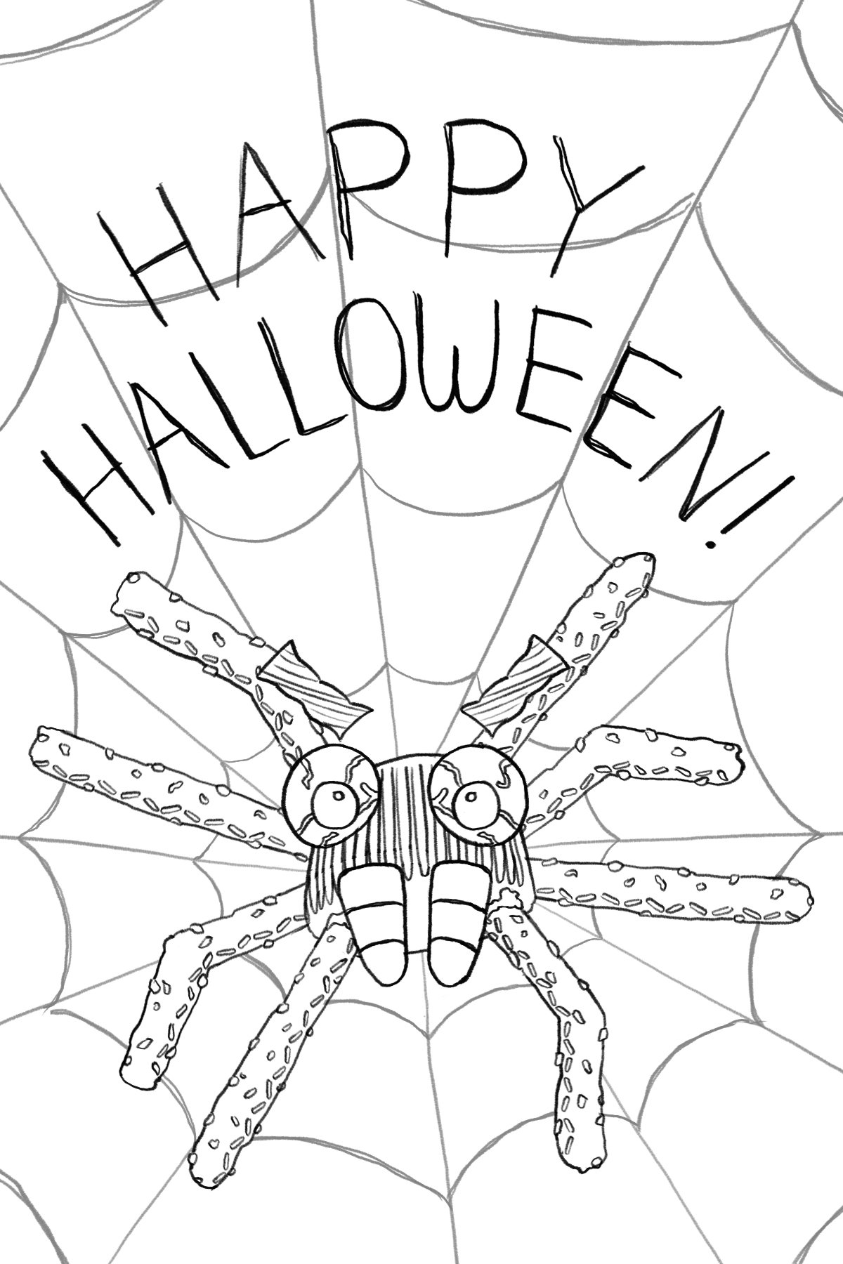 Halloween Greeting Card Design Final Sketch 2