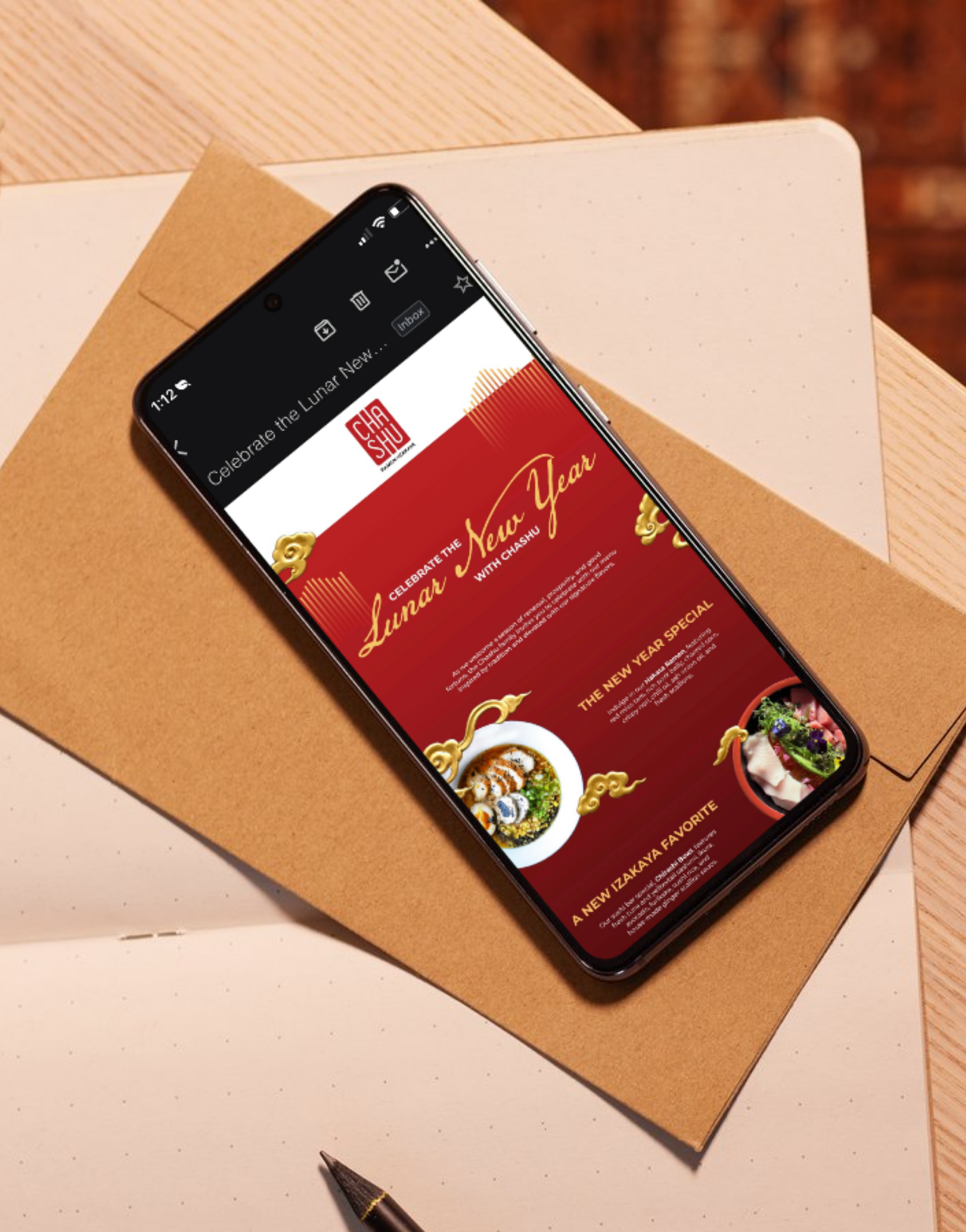 Chashu Izakaya Mobile Email Design