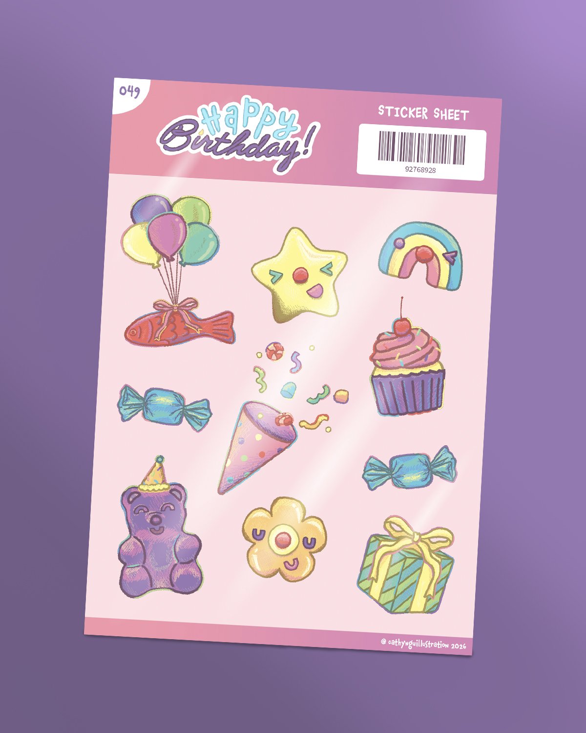 Birthday Candy Sticker Sheet Design