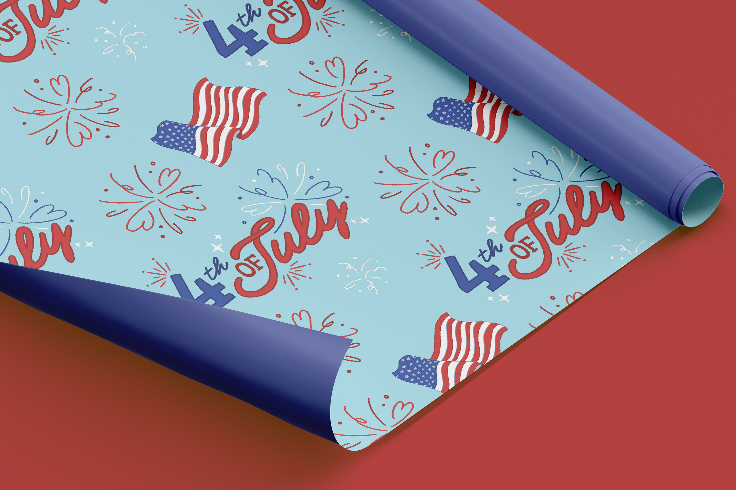 4th of July Pattern Collection Wallpaper Gift Wrap Design