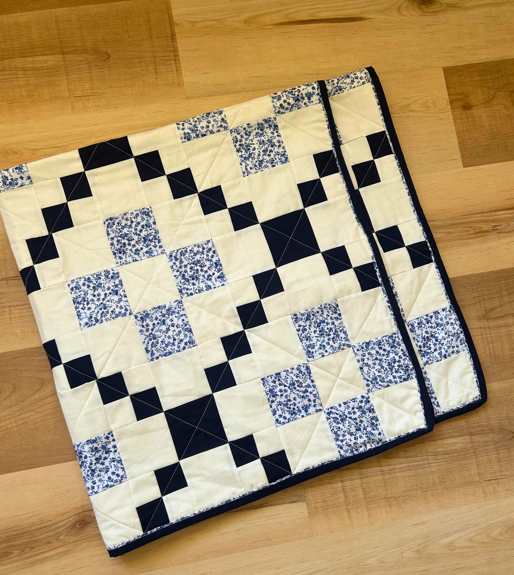Corina Quilt Kit: Blue Floral