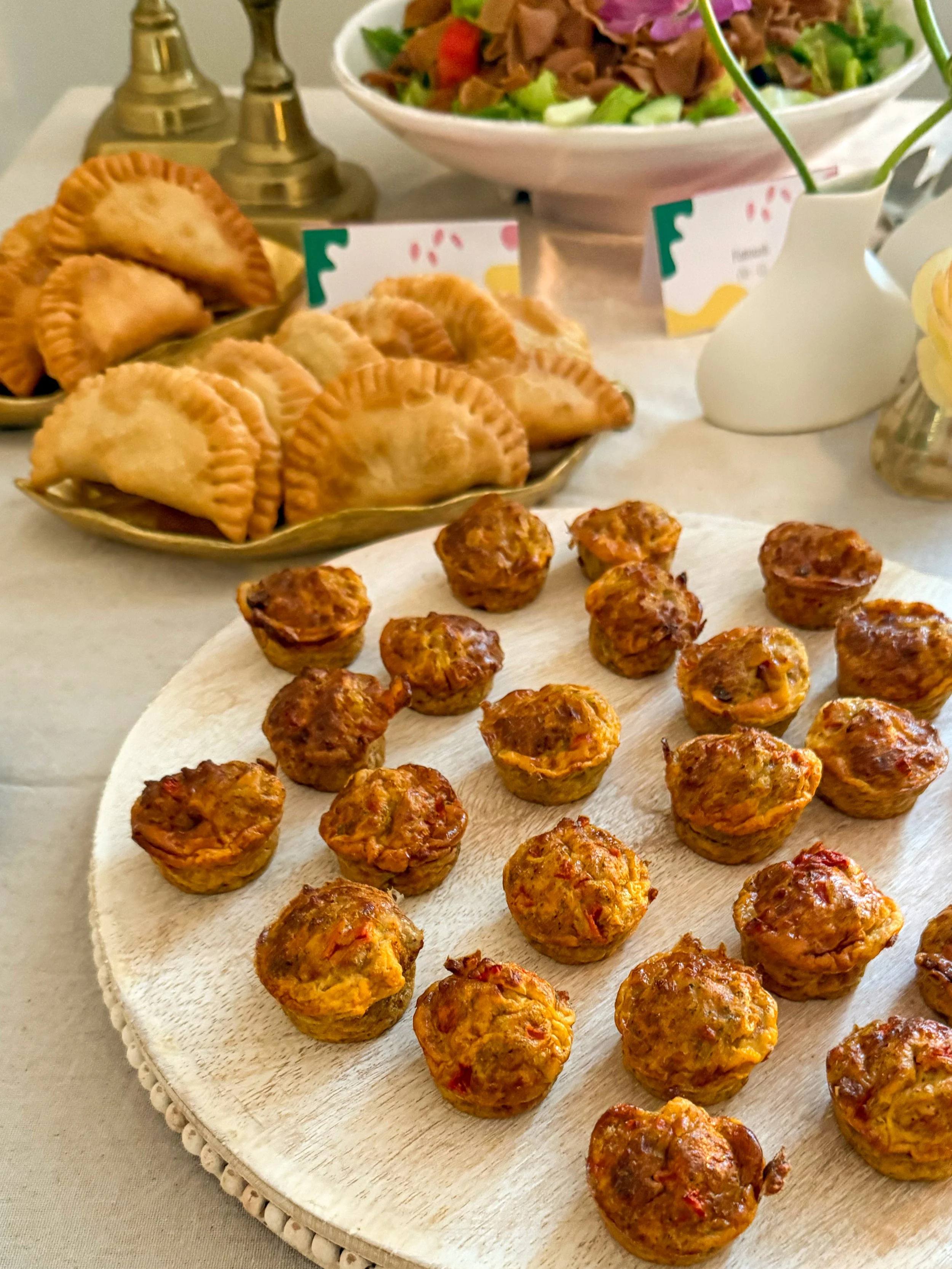 Mediterranean lamb meatballs served as canapés at a private event.