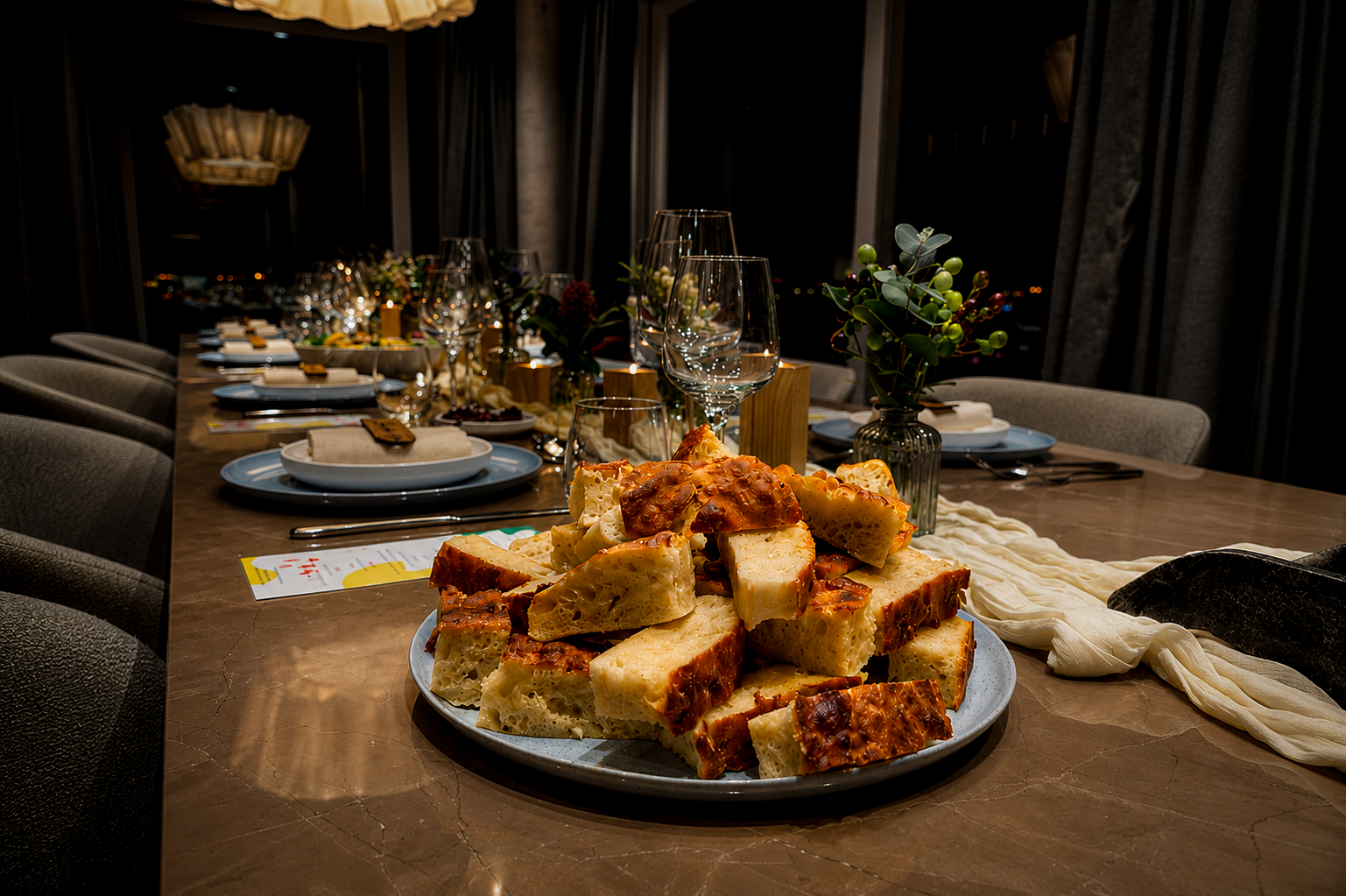 Elegant Mediterranean private dining table prepared by Monsieur Bou.