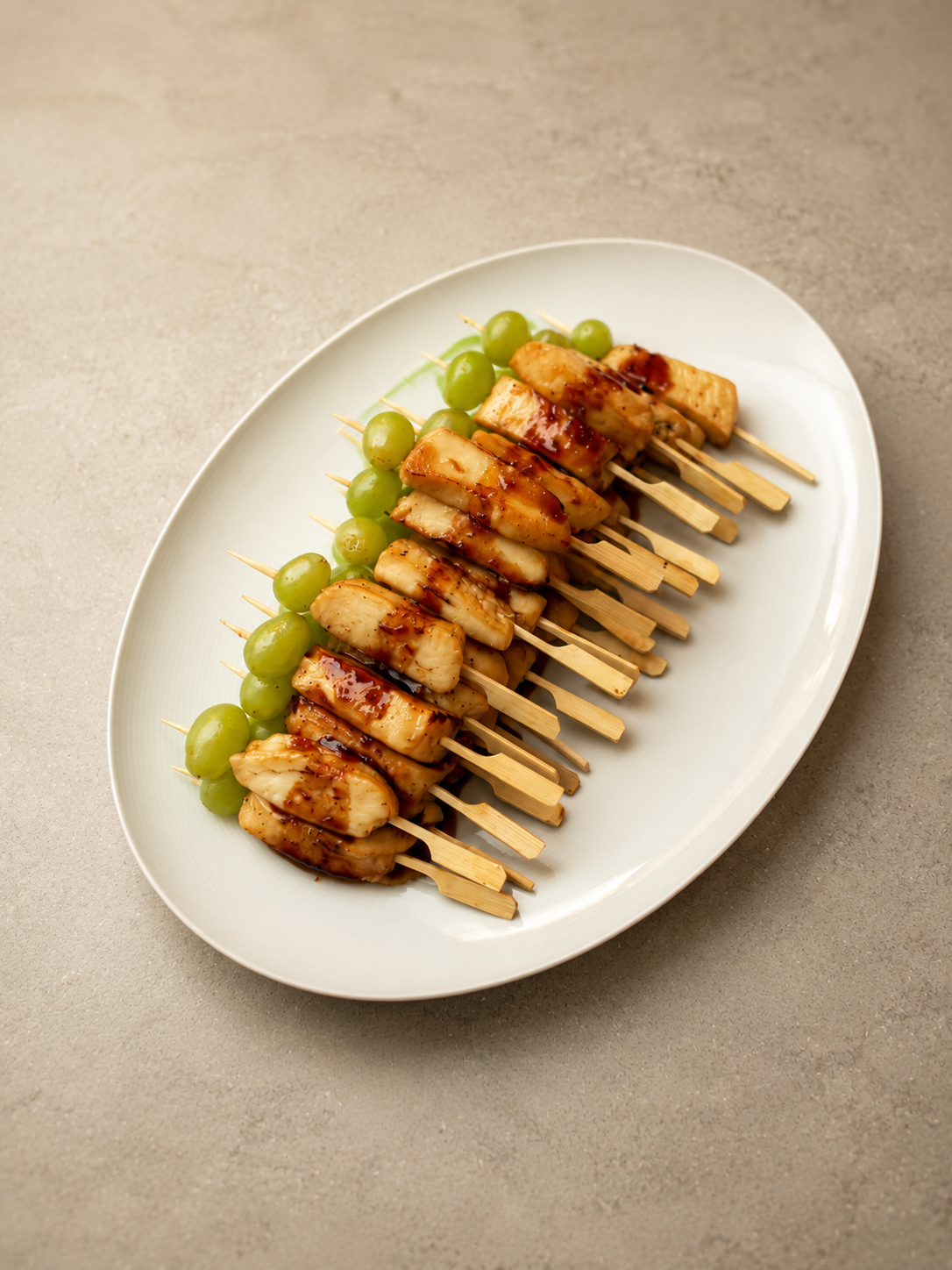 Grilled Mediterranean halloumi skewers served as canapés.