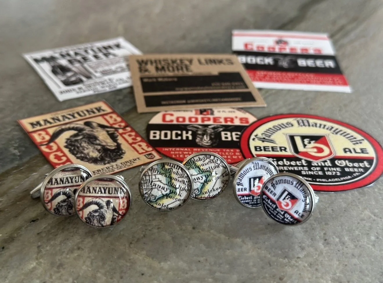 Vintage Manayunk Collection of whiskey links