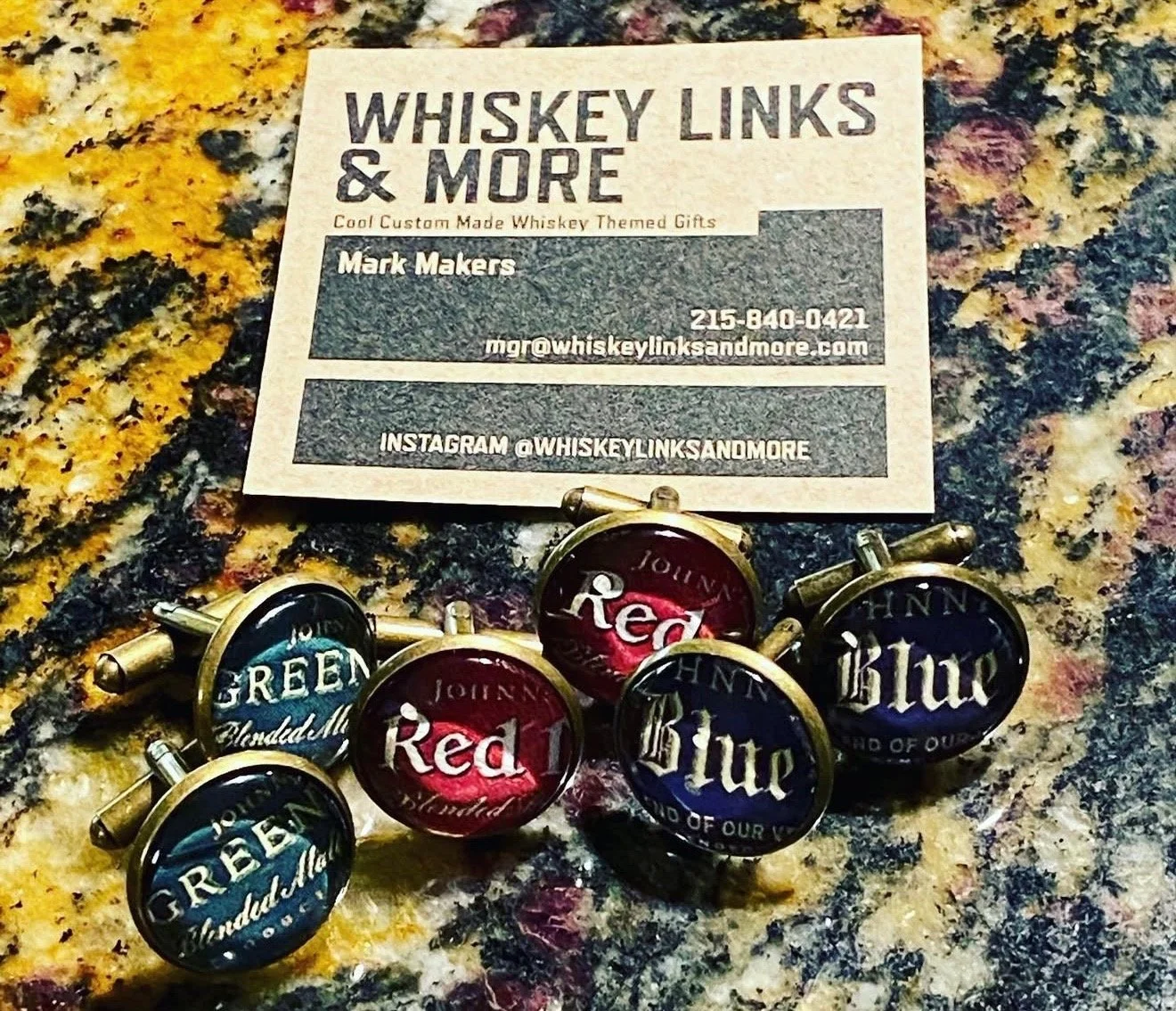Johnnie Collection of whiskey links