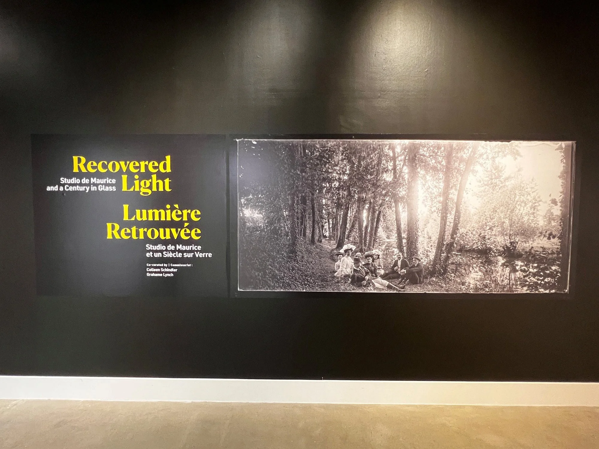 Title poster from the exhibition: Recovered Light: Studio de Maurice and a Century in Glass