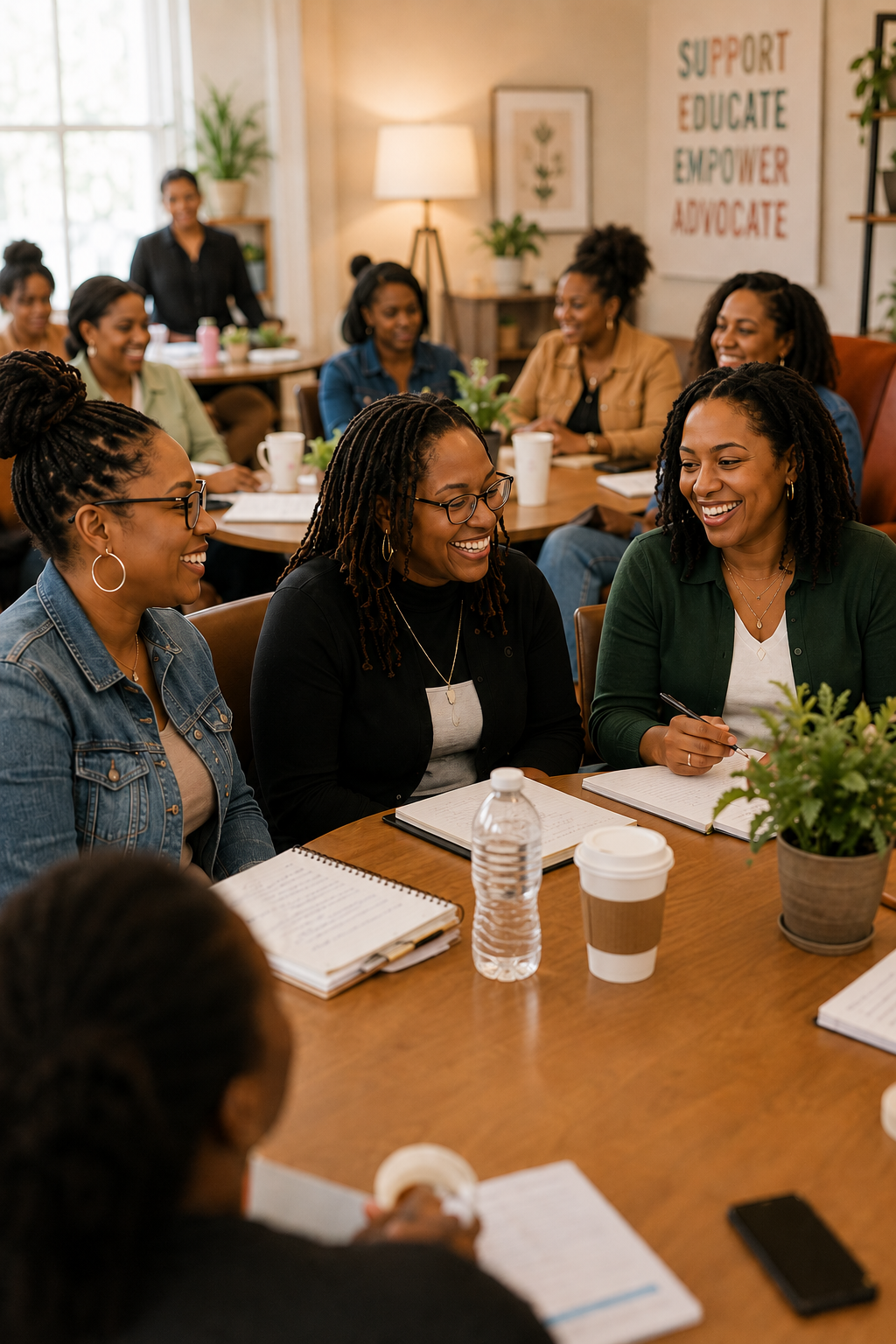 A group of black and BIPOC doulas learning at a conference