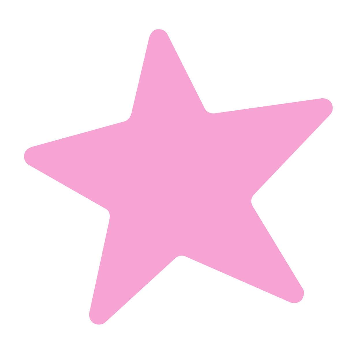 Pink star-shaped object against a black background.