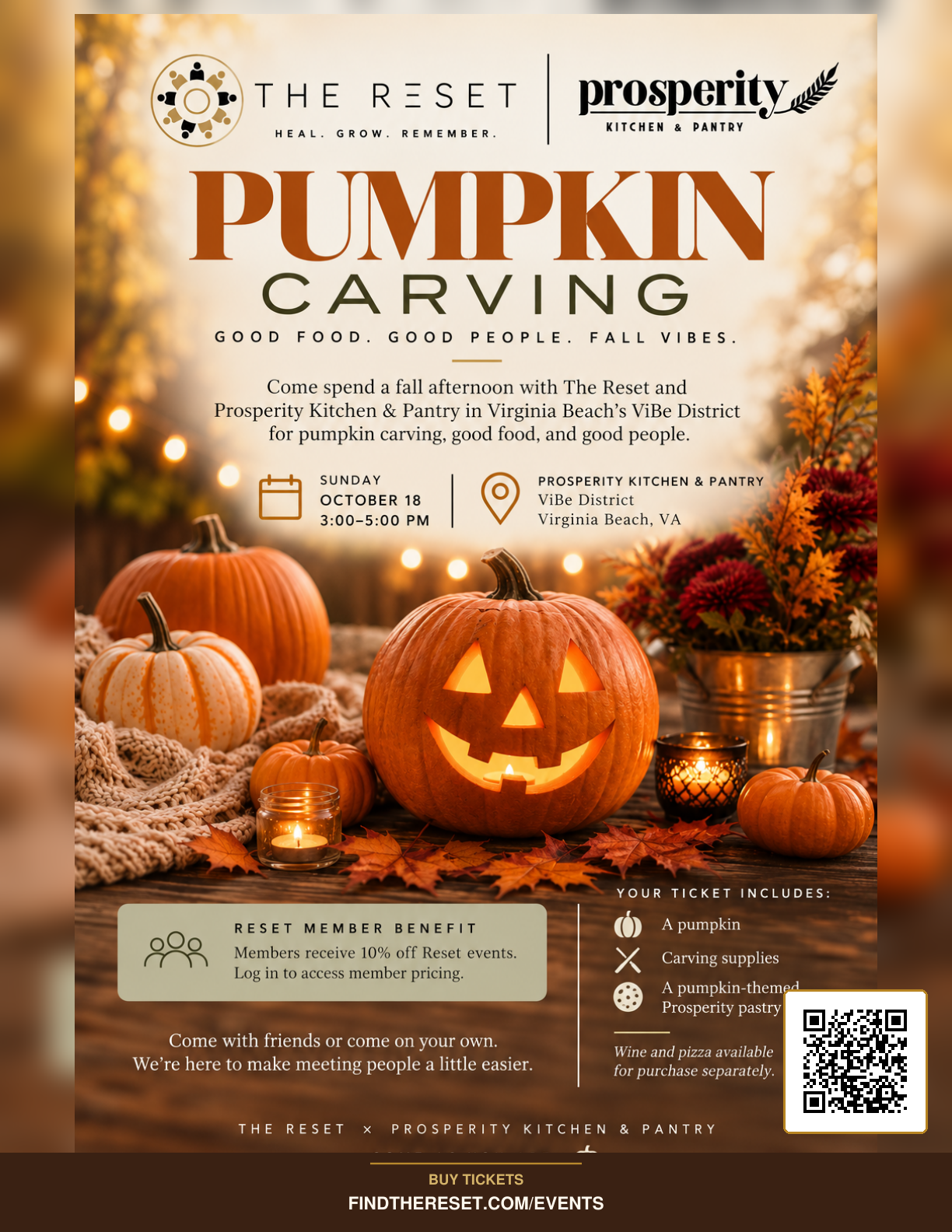 VB Pumpkin Carving 🎃 Sunday, October 18 | 3:00–5:00 PM