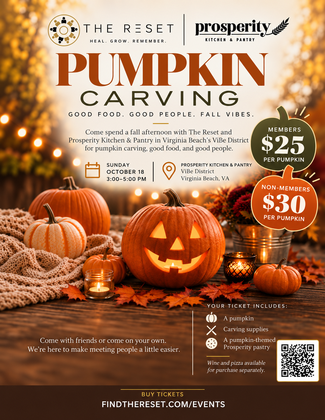 VB Pumpkin Carving 🎃 Sunday, October 18 | 3:00–5:00 PM