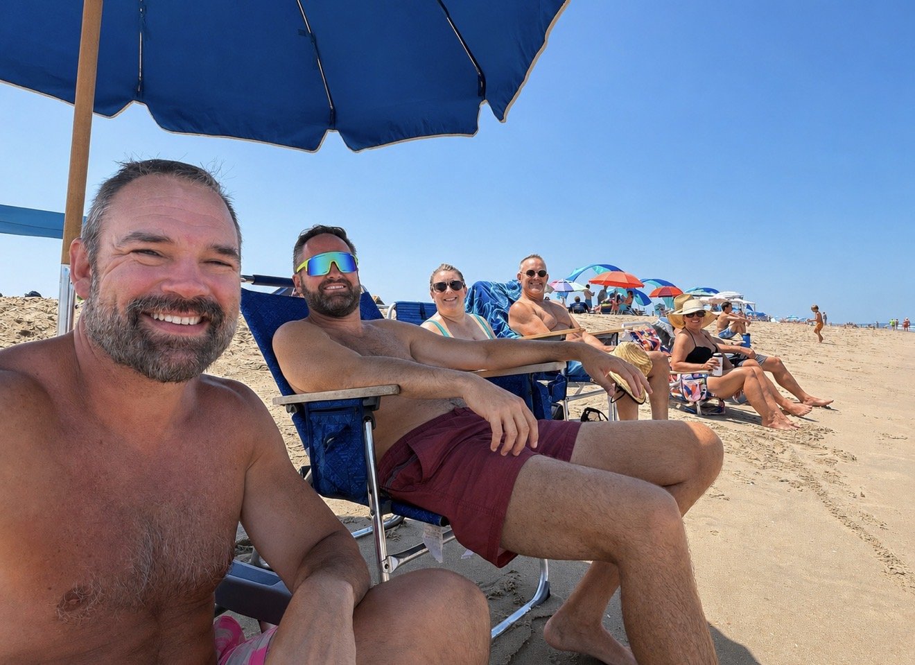Friends spending time together on the beach in Virginia Beach