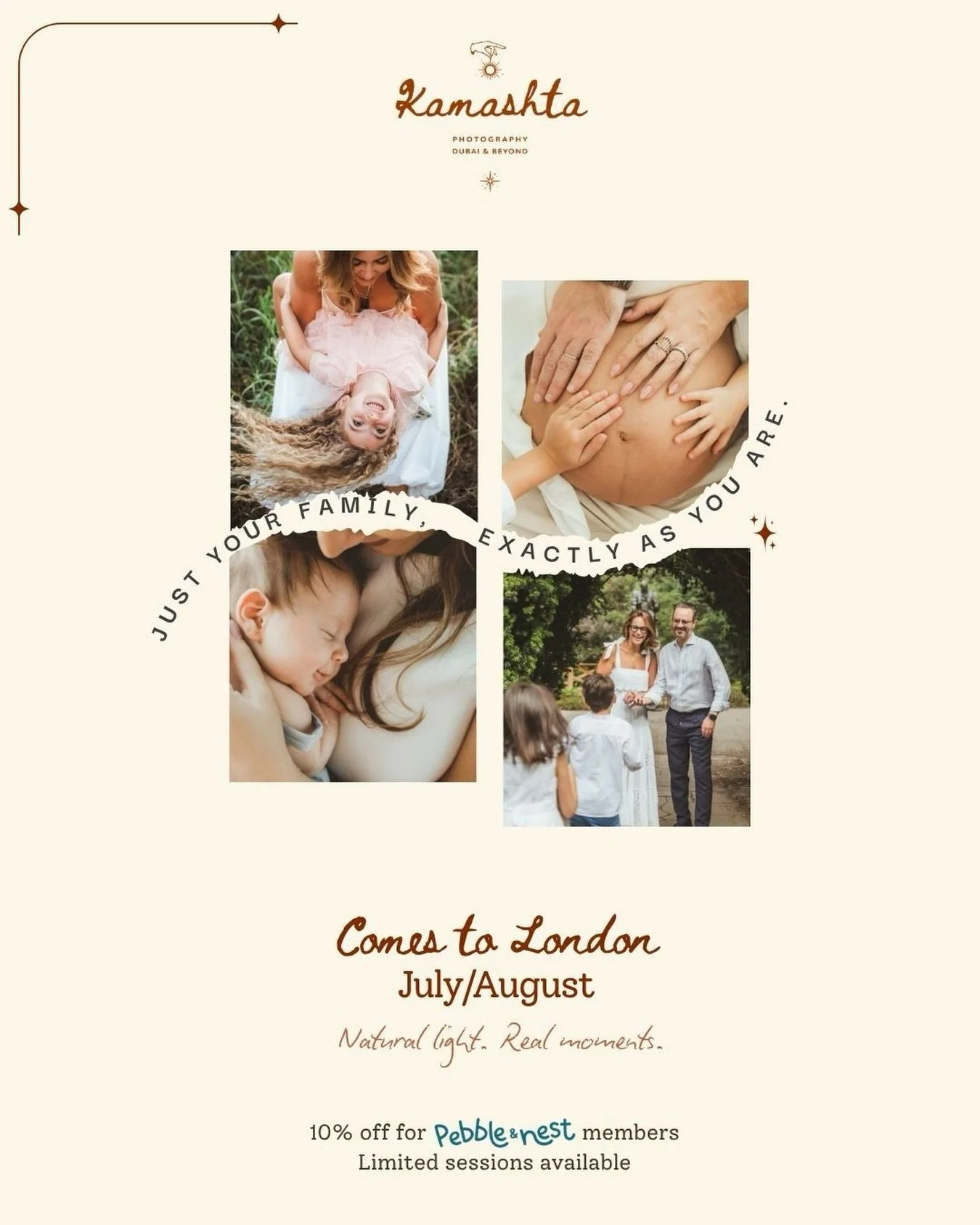 🇬🇧 London, this summer 🤍
This July &amp; August, I&rsquo;m bringing Kamashta to London for a limited number of family sessions. Relaxed, child-led, and captured exactly as you are.
No stiff poses. No awkward directions. Just your family, your favo