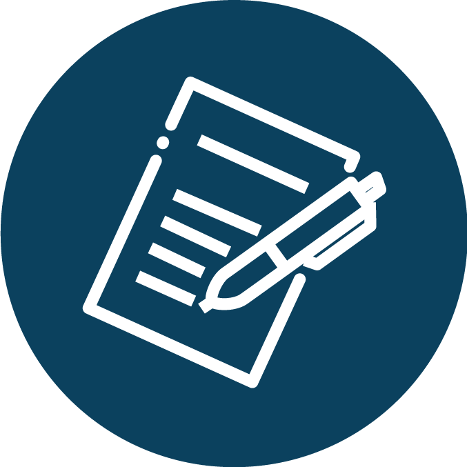 Icon of a document and a pen, representing writing or editing.