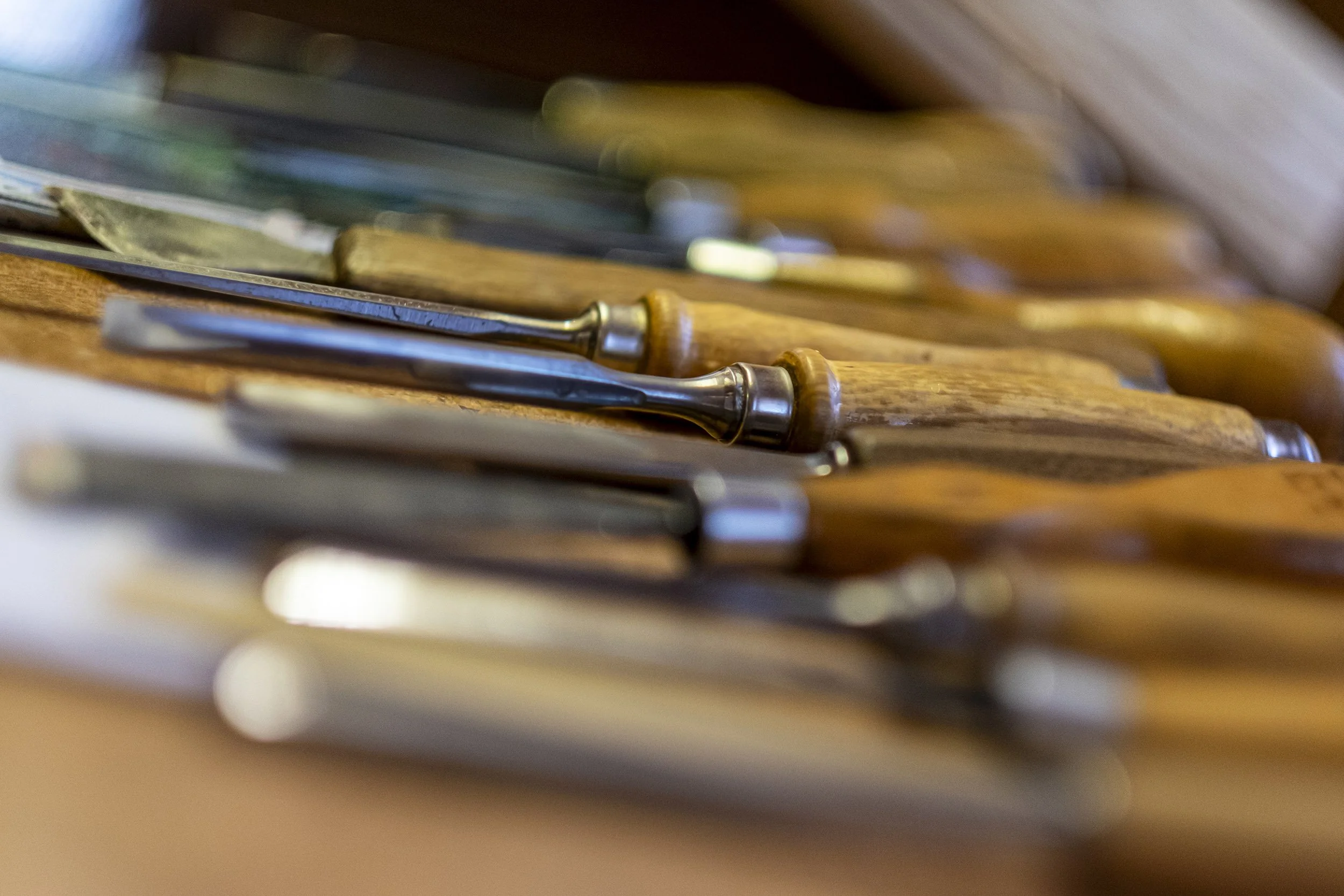 wood craft tools on a table