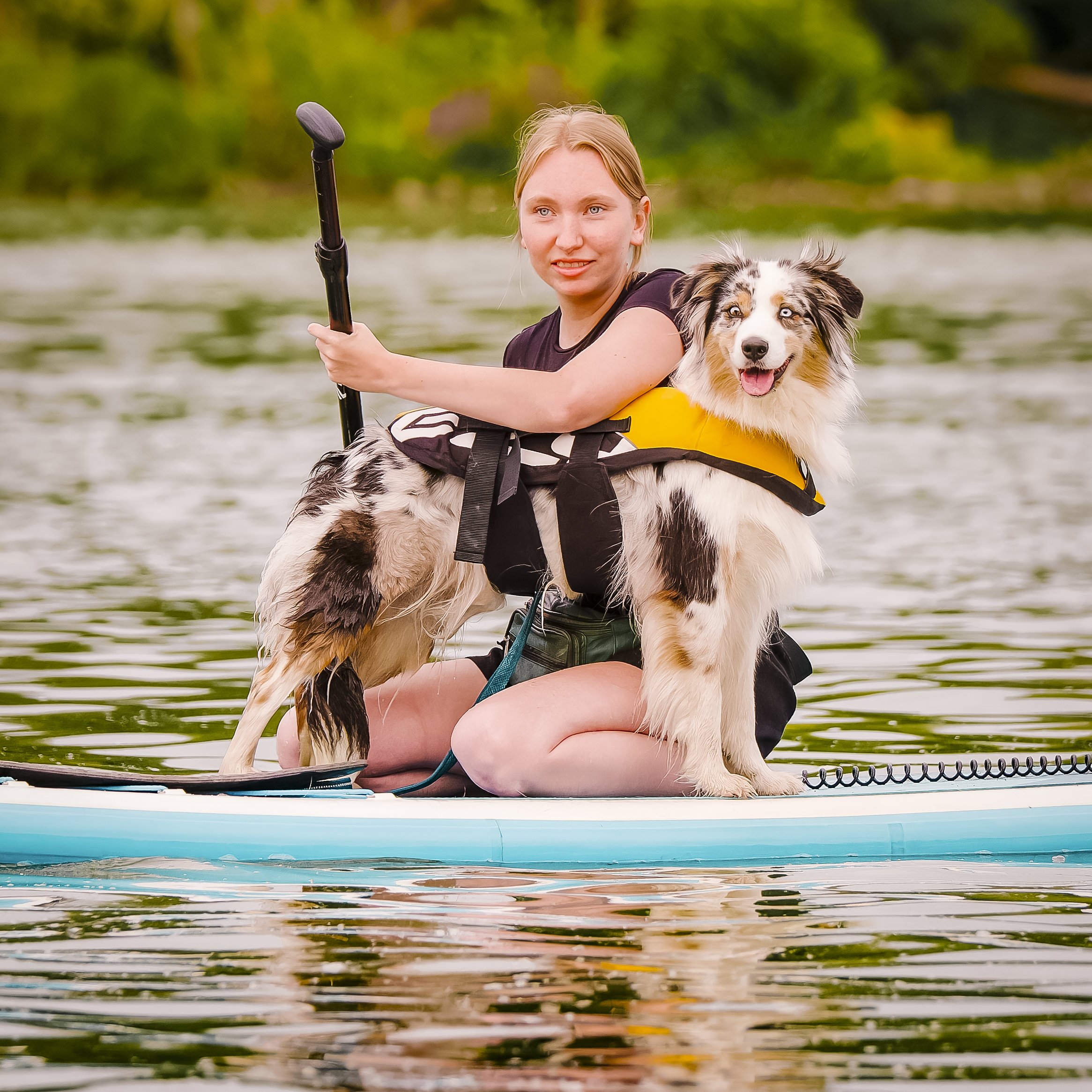 Together having fun on the Sup-board