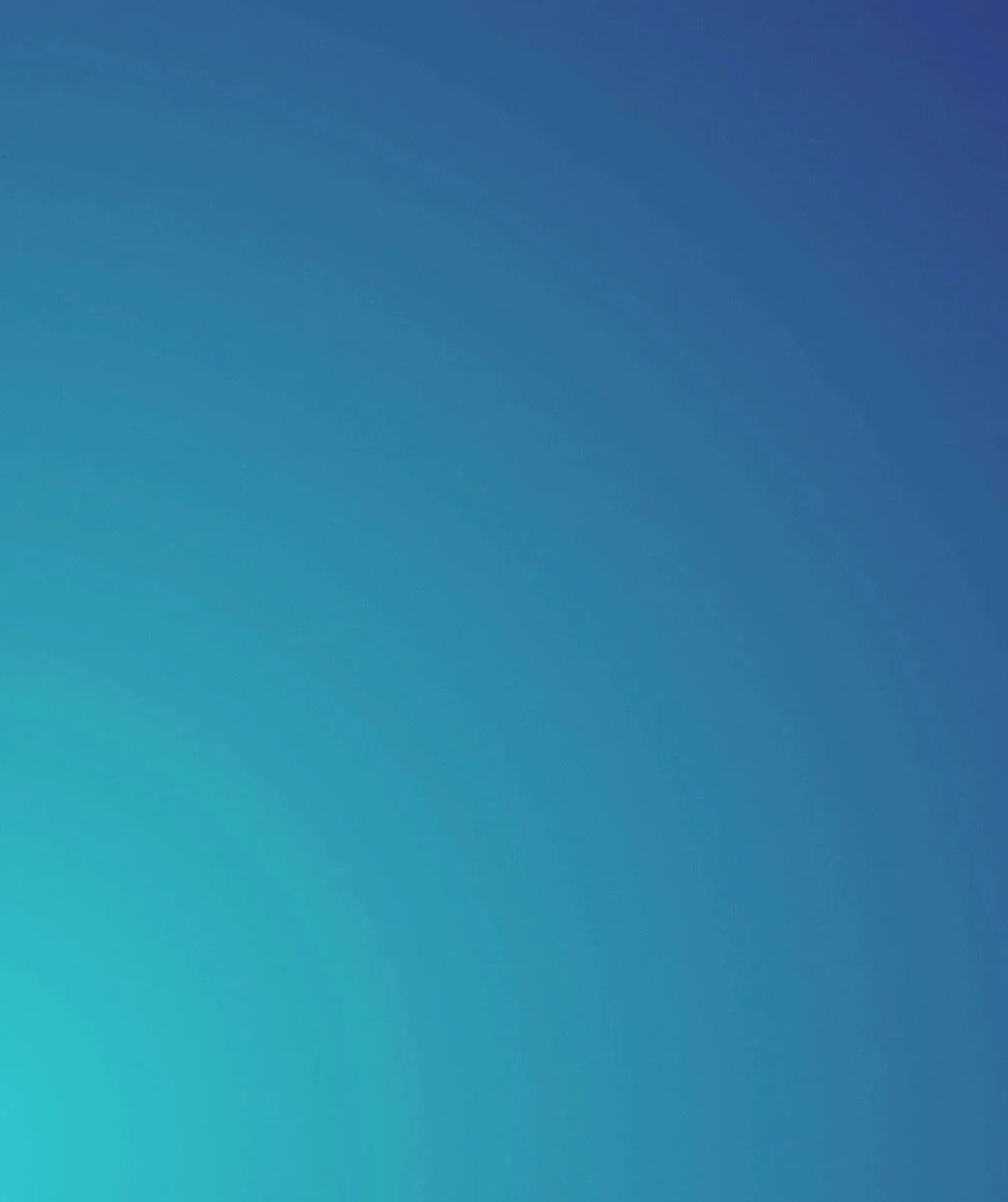 A gradient background transitioning from turquoise at the bottom left to dark blue at the top right.