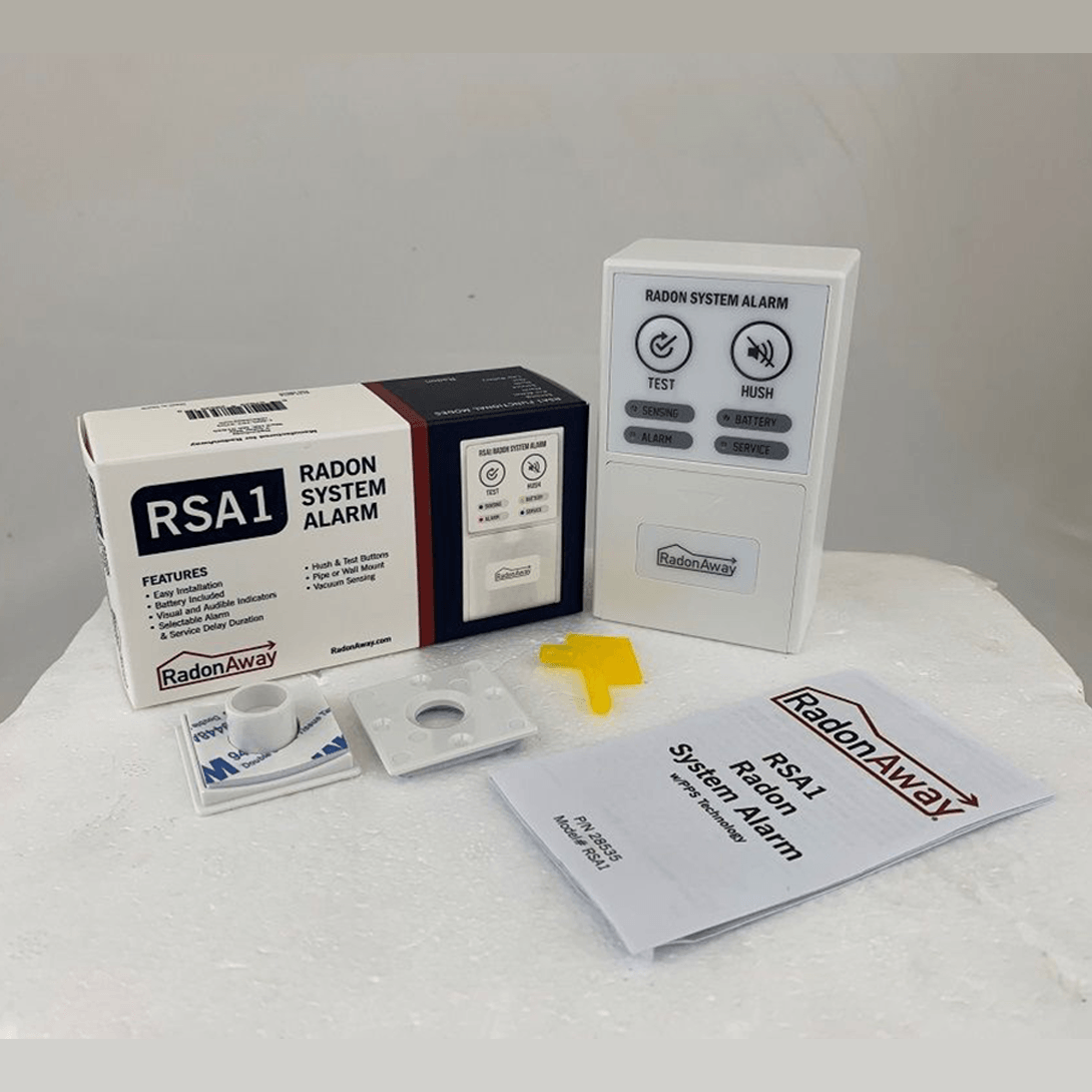 radon testing kit for post-mitigation installation