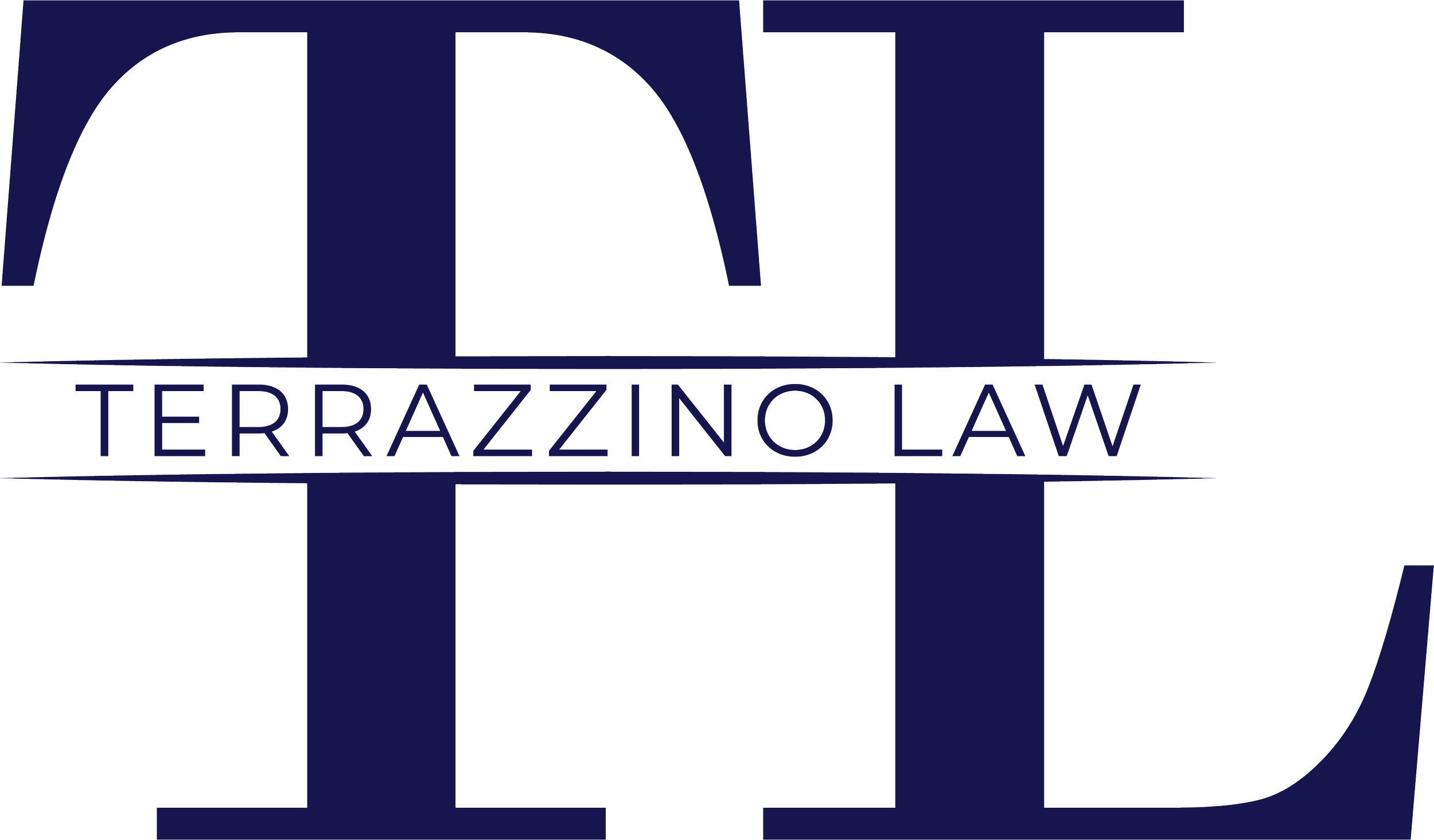 Logo of Terrazzo Law featuring stylized dark blue initials 'T' and 'L' with the name 'Terrazzo Law' written in dark blue across a white banner that crosses over each letter.
