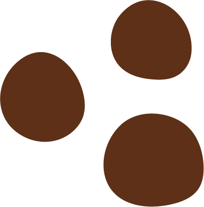 A symbol of modalities through cupping therapy. Three circular shapes.