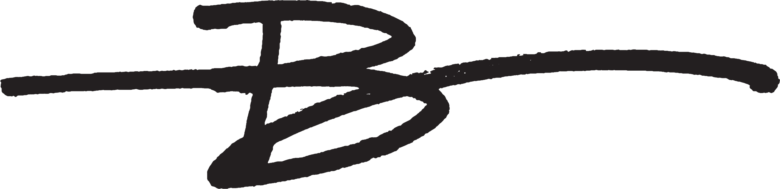 A stylized black signature or handwriting on a white background.