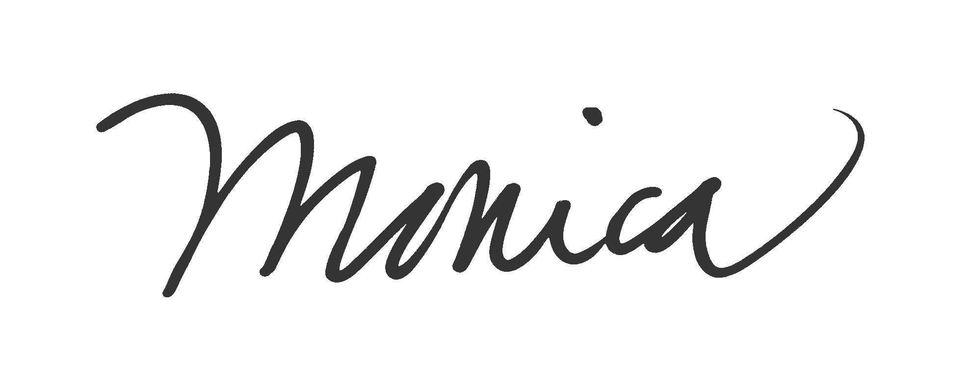 Stylized black handwritten signature that says 'Monica'.