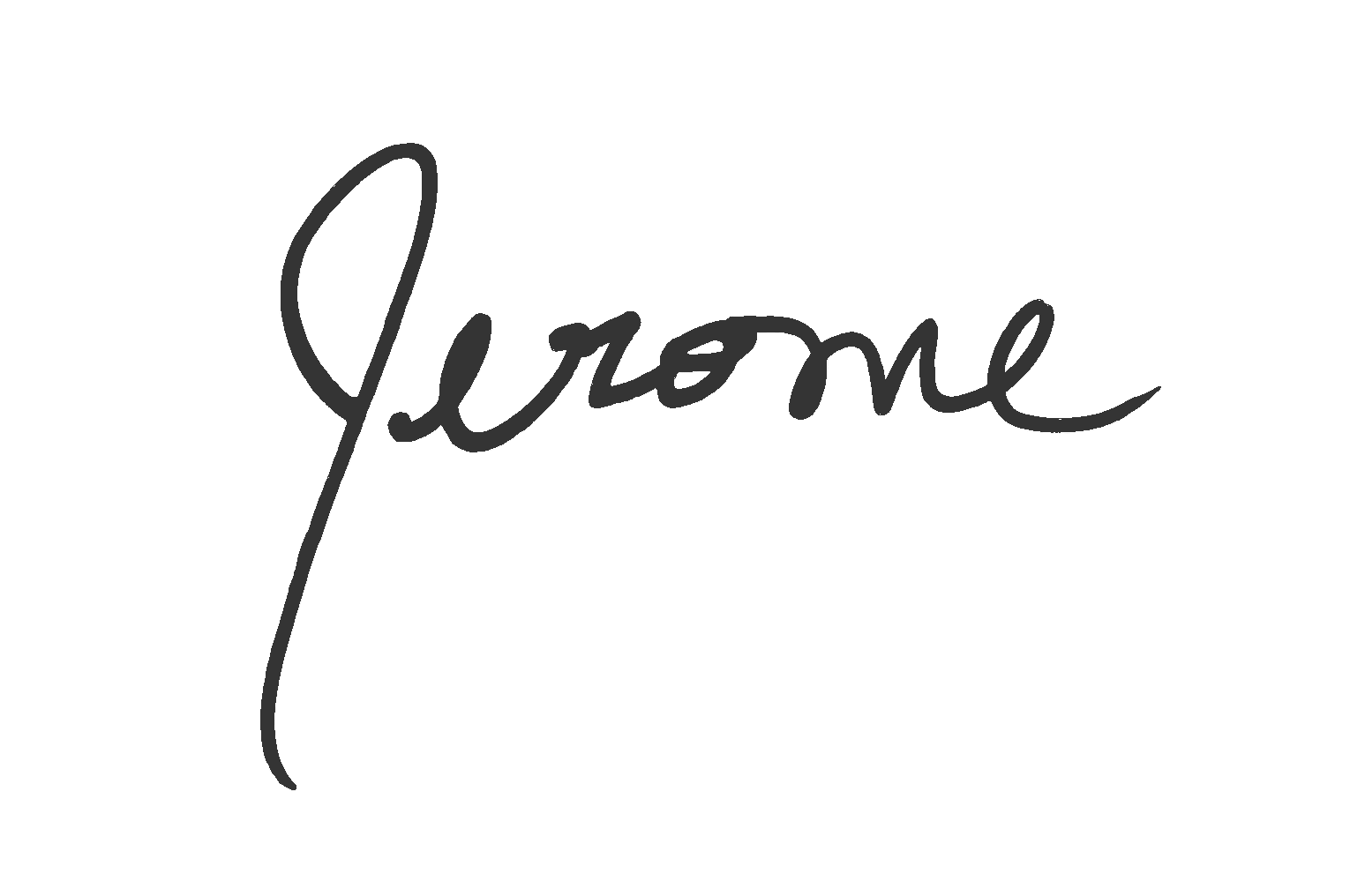 Stylized black handwritten signature that says 'Jerome'.