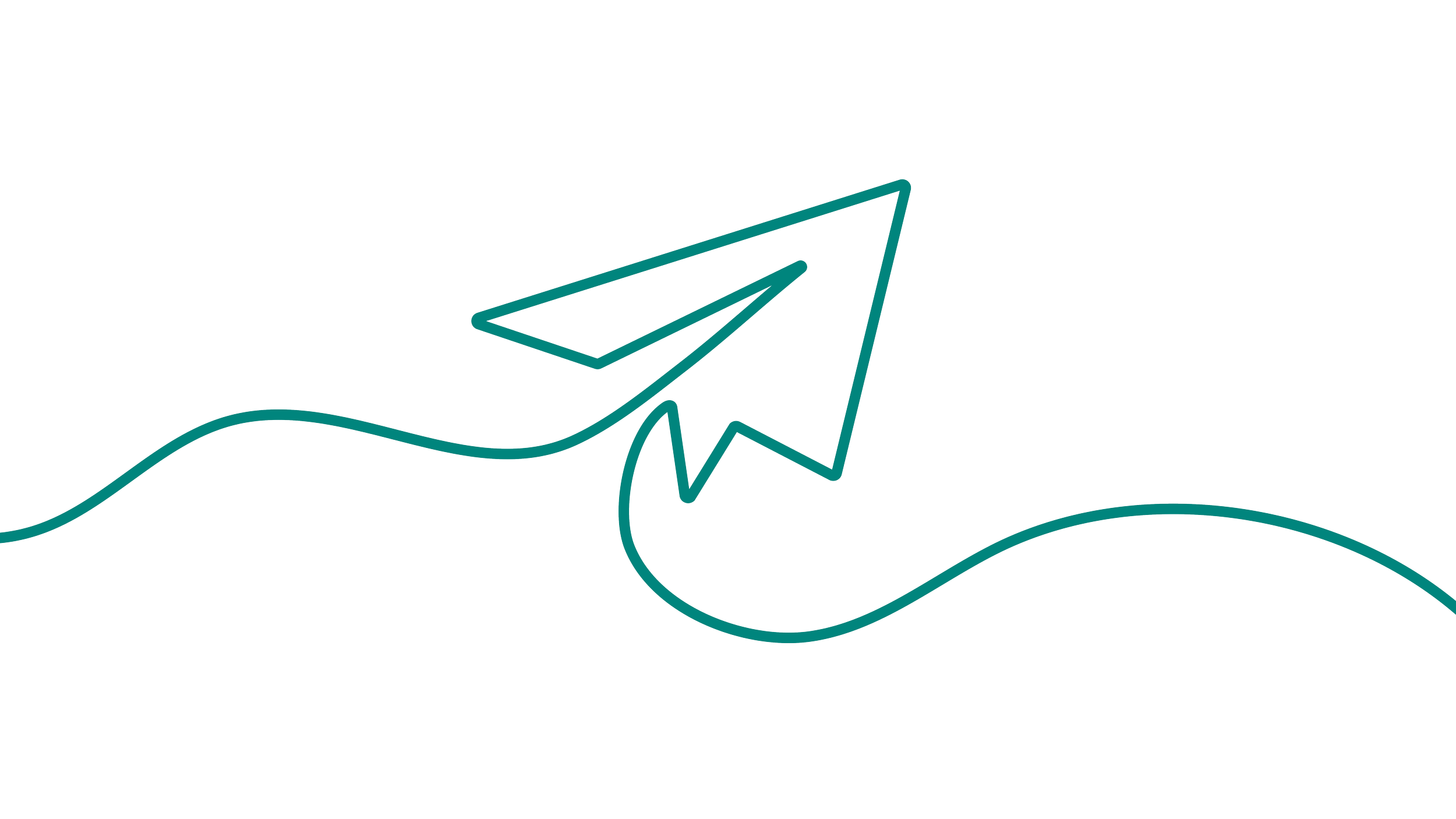 Outline illustration of a paper airplane.