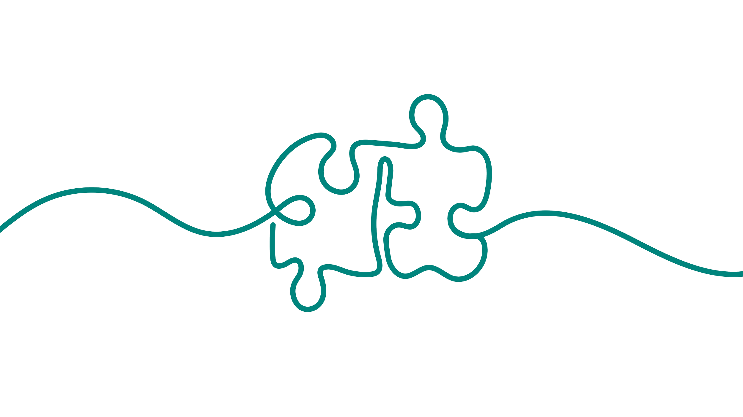 Outline illustration of two connecting puzzle pieces.