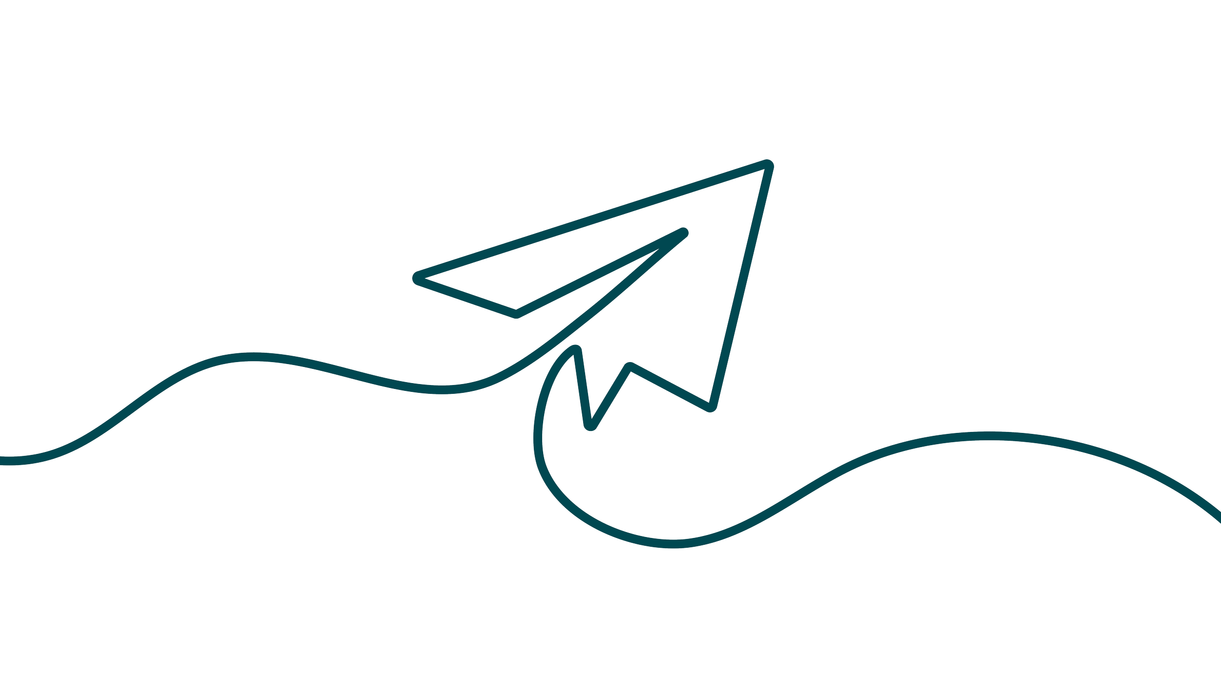 Outline illustration of a paper airplane.