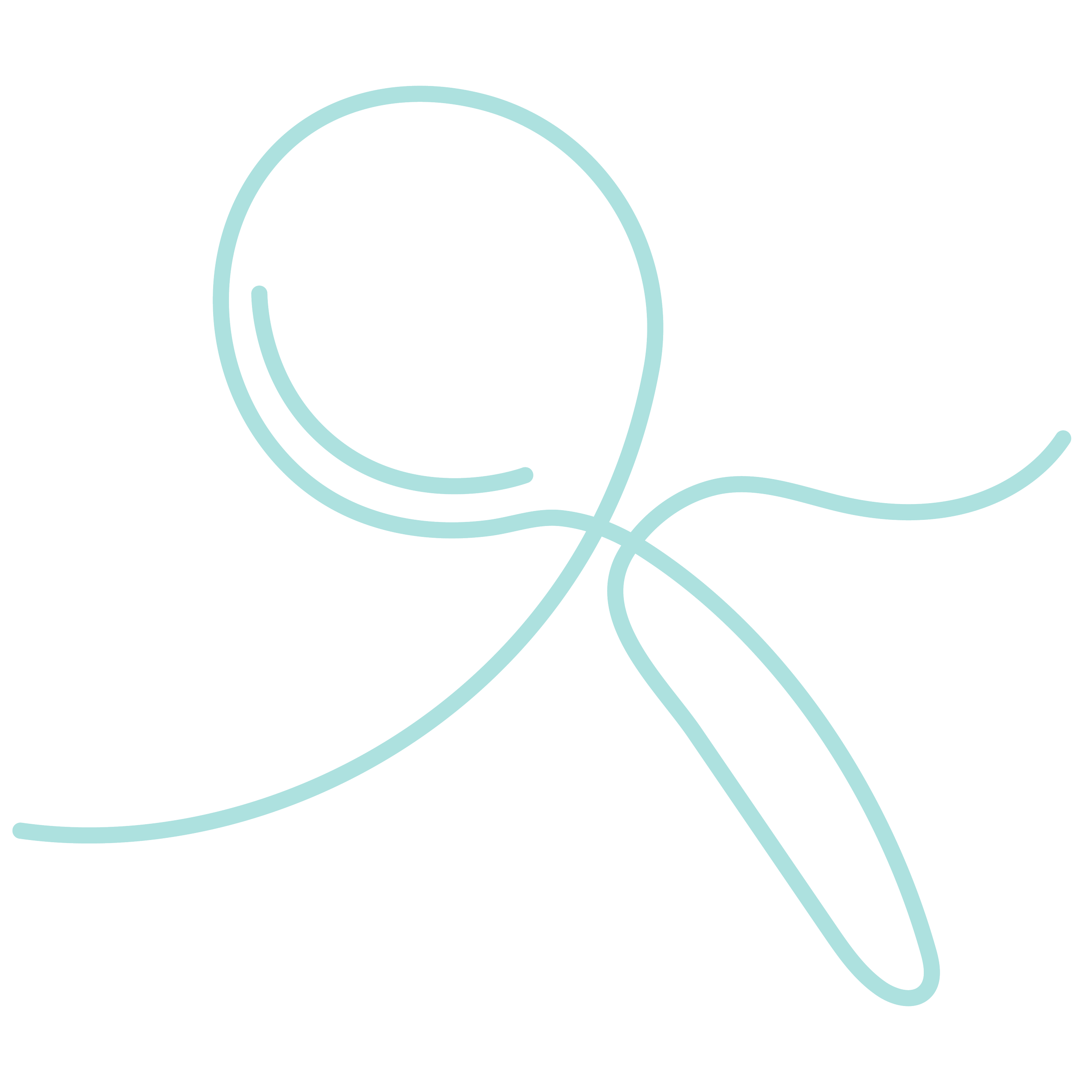Outline illustration of a magnifying glass.