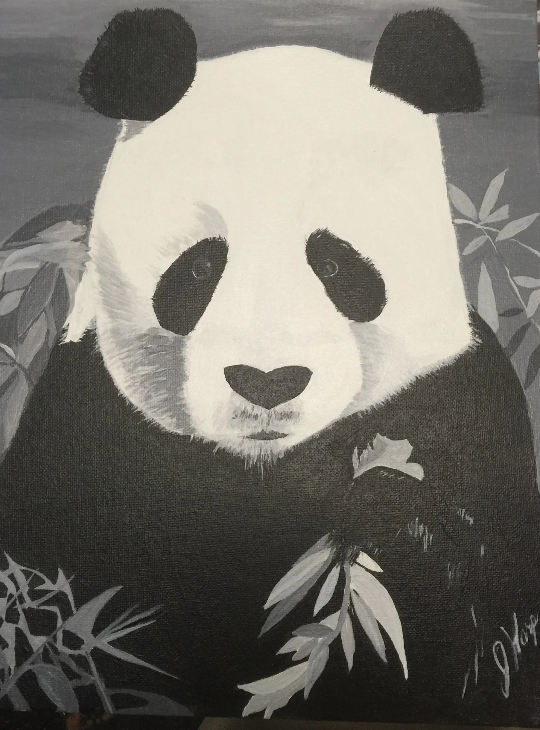 Panda Snack — Canvas Print