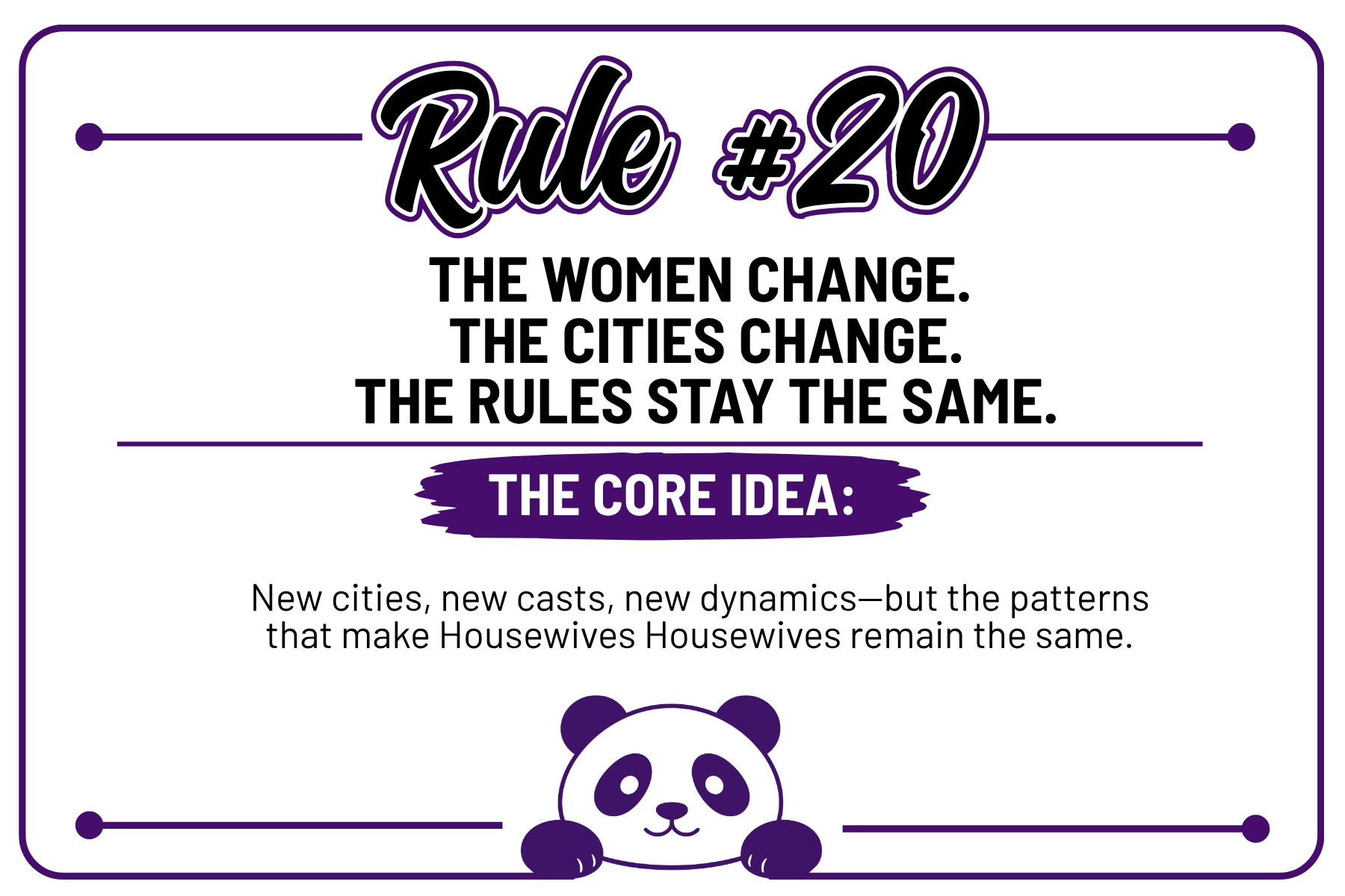 Housewives Rule #20: The women change. The cities change. But the rules stay the same.