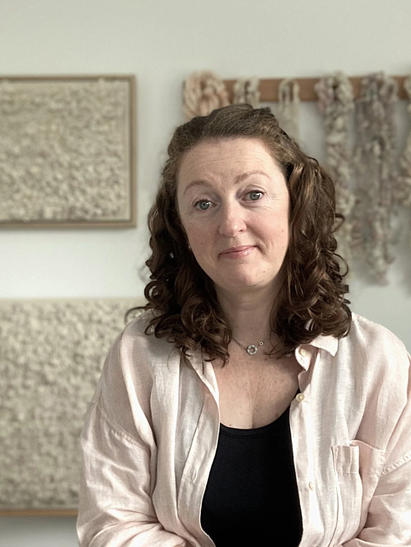 Image of the textile artist Carol Matassa in her studio