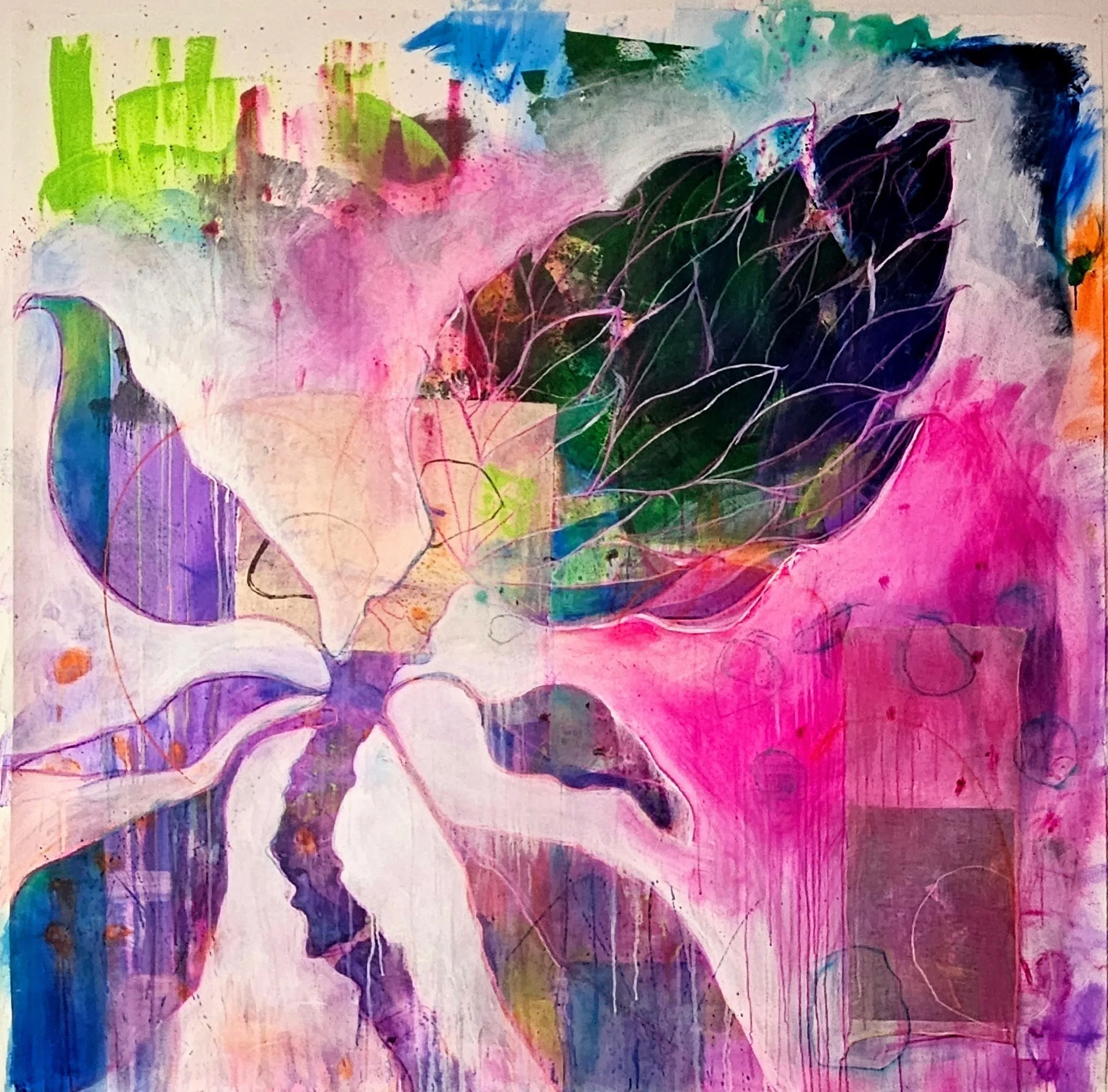 First Language 72"x72" Acrylic on unstretched canvas.