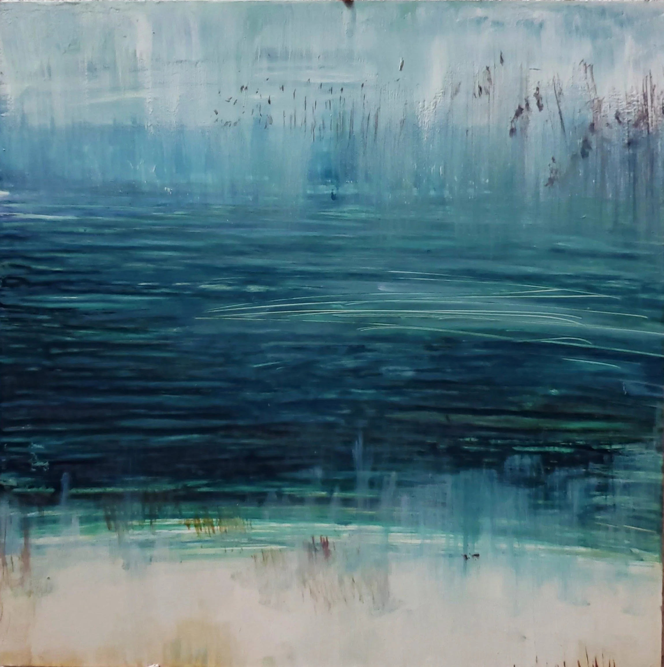  Hug Point Afternoon  
2020 
6" x 6" 
acrylic and ink on claybord. 
$108