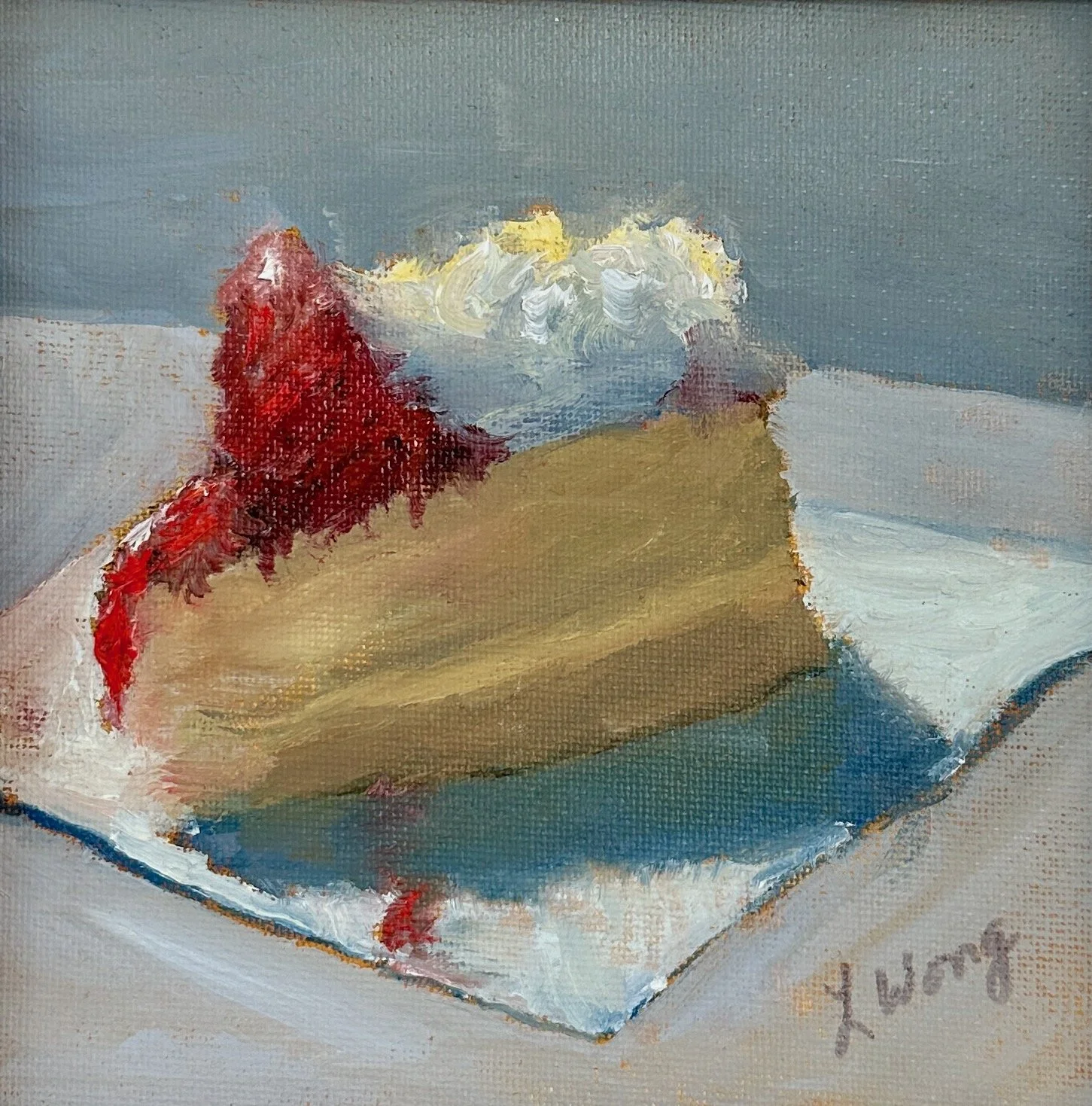 Just Eat Cake, 6" by 6", oil