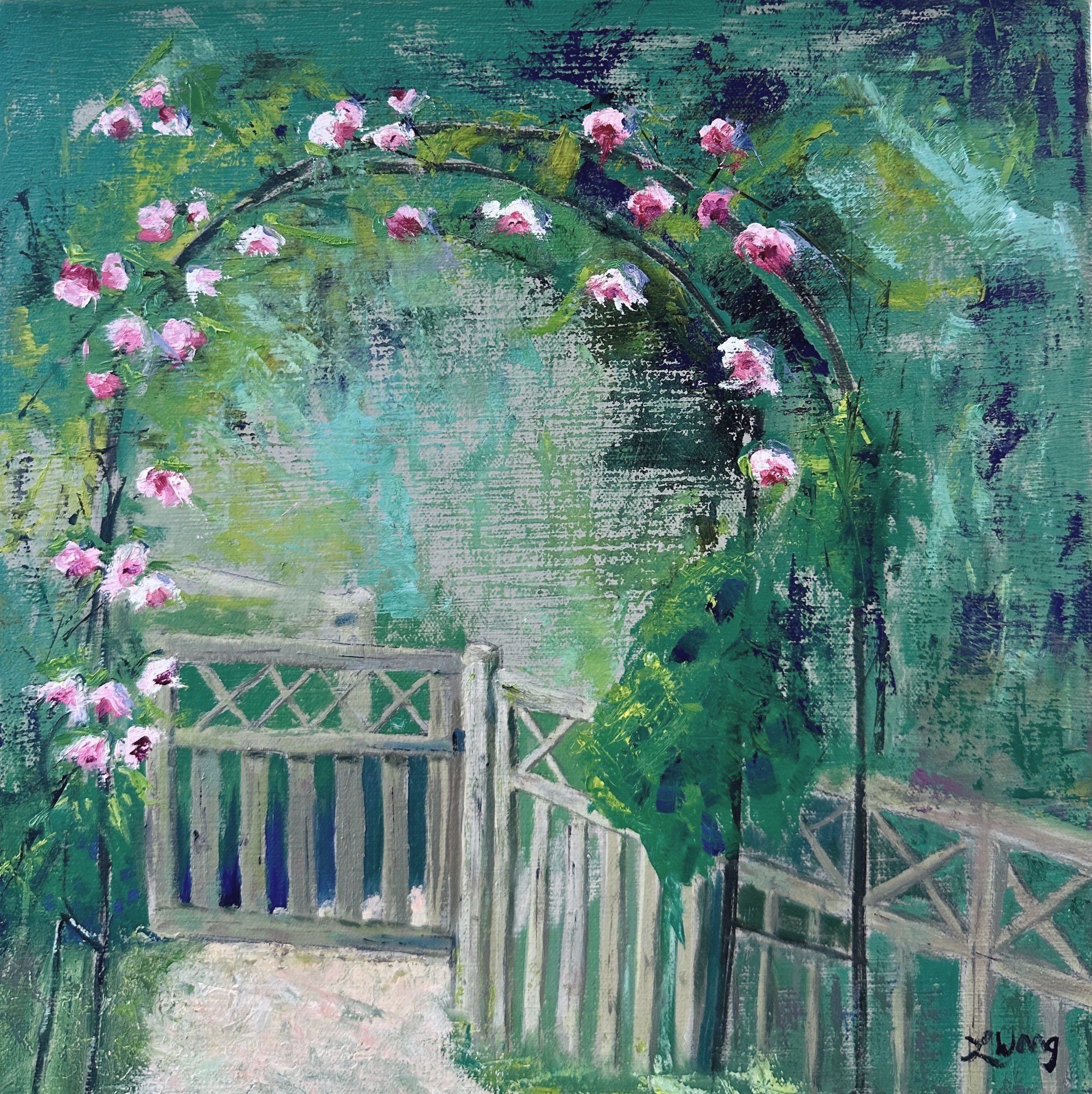 Secret Garden, 12" x 12", oil