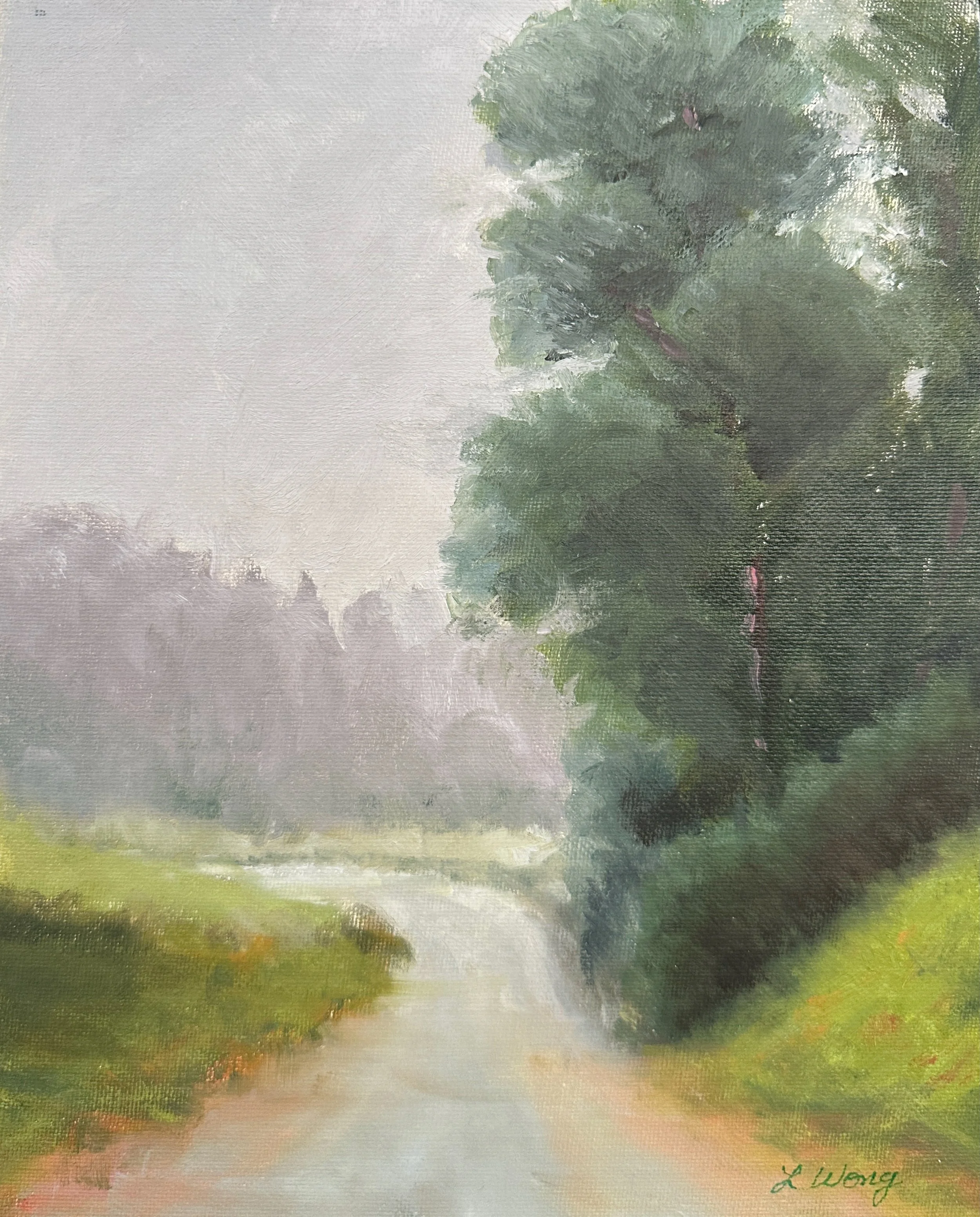 Foggy Pathway, 8" x 10", oil