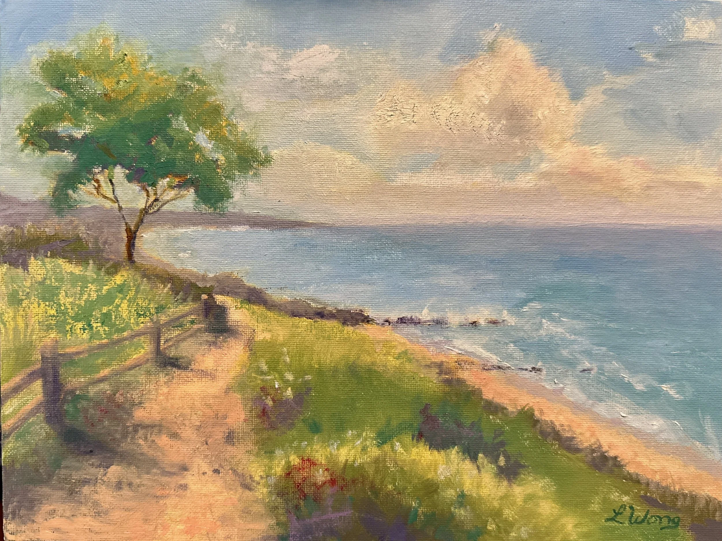 Bay Walk, 9" x 12", oil