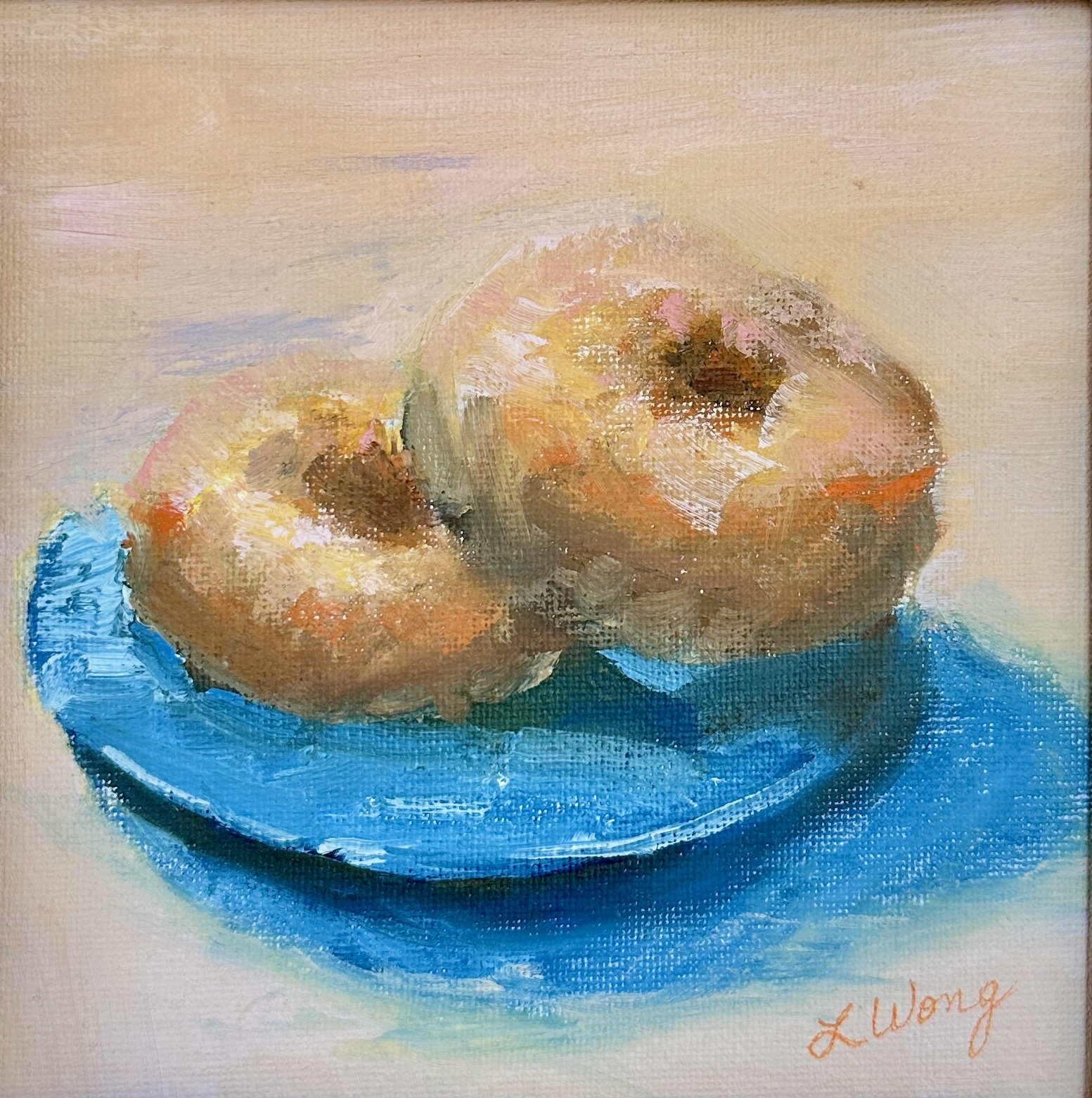 Dunking Donuts, 6" x 6", oil