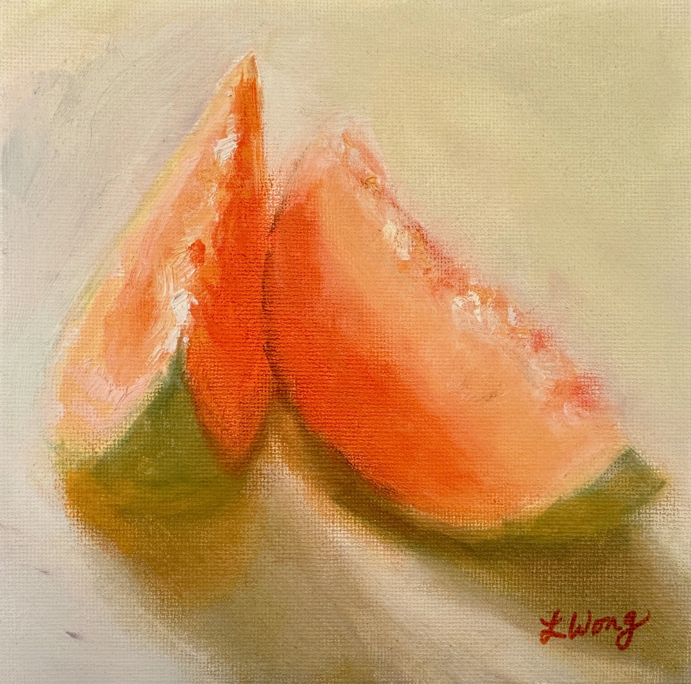 Melon Slices, 6" x 6", oil
