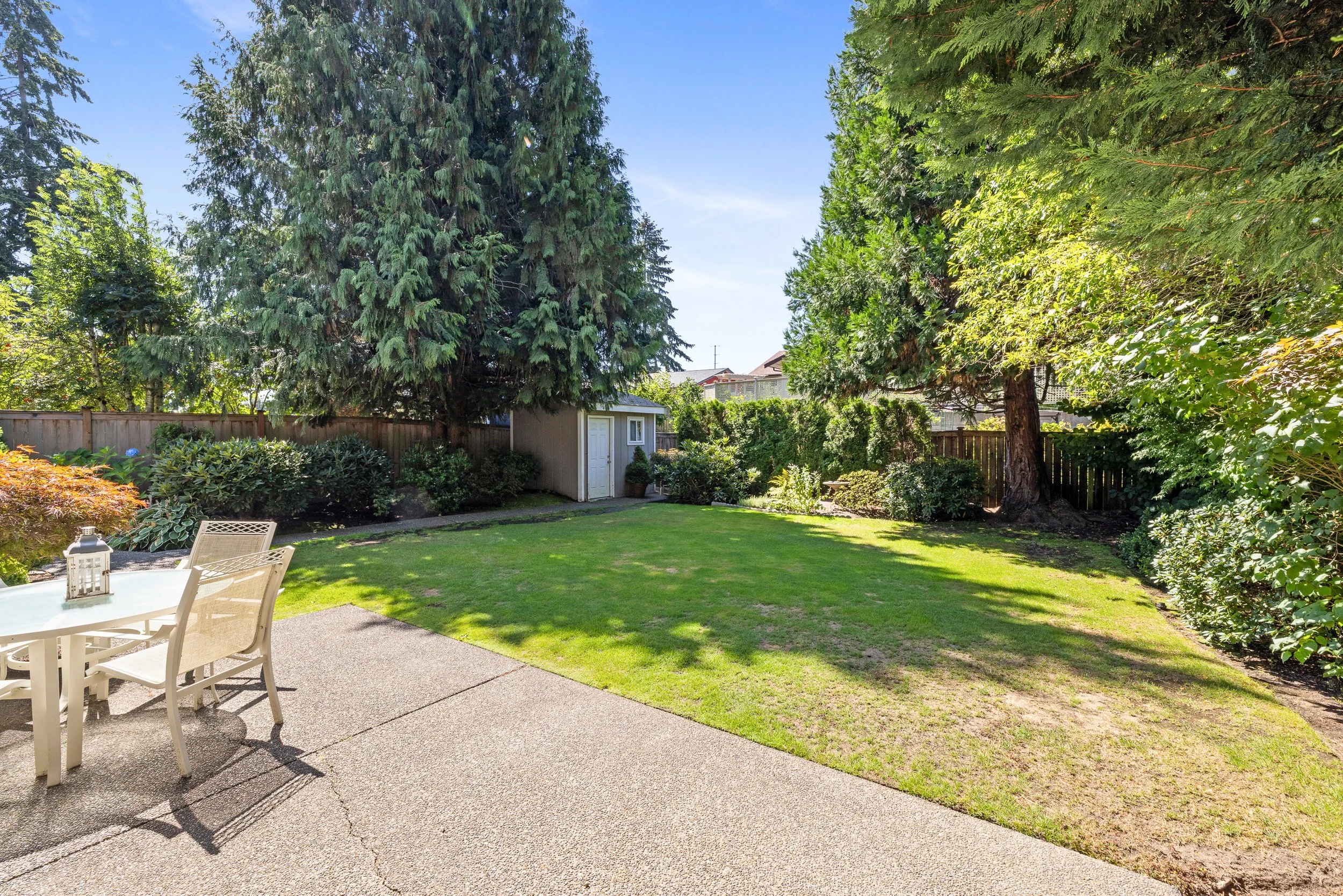 Large trees offer shade for your four legged friends or yourself on hot days. 
