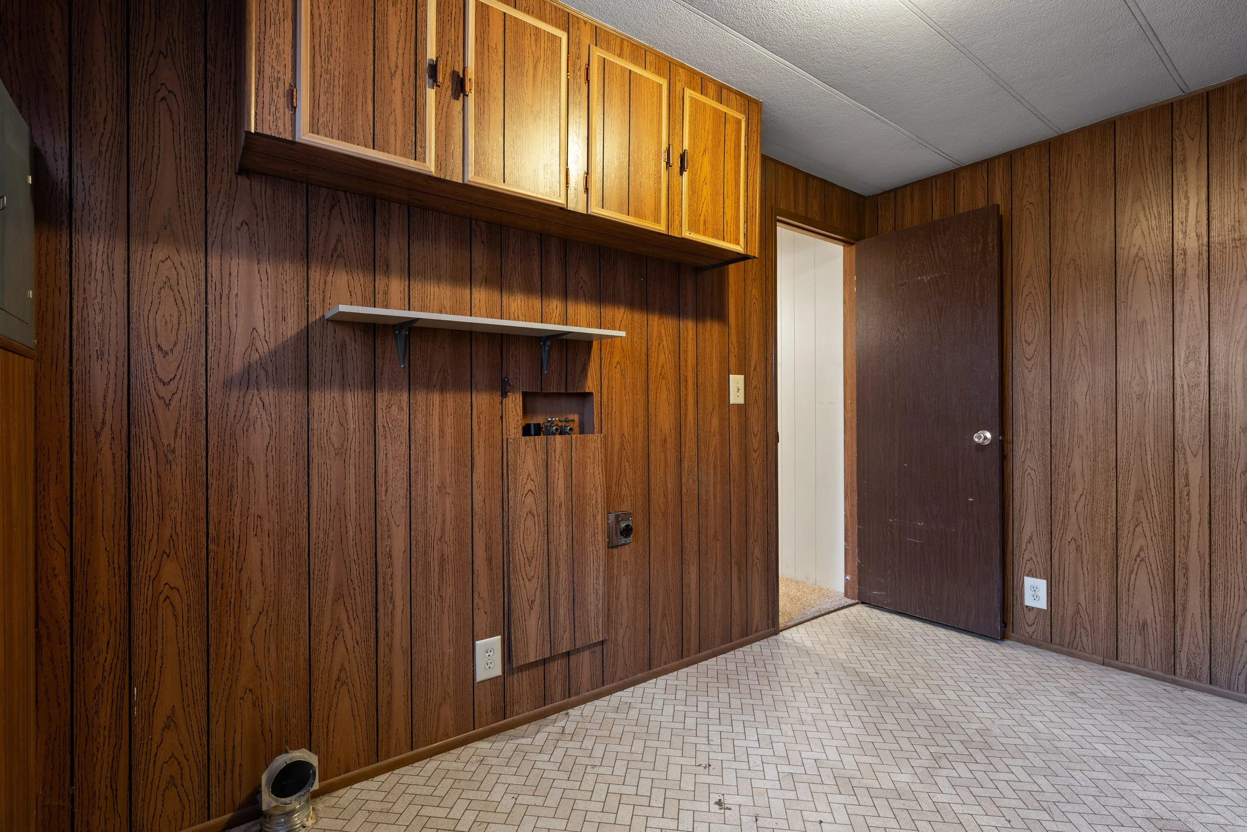 Wood paneled walls are actually coming back believe it or not.