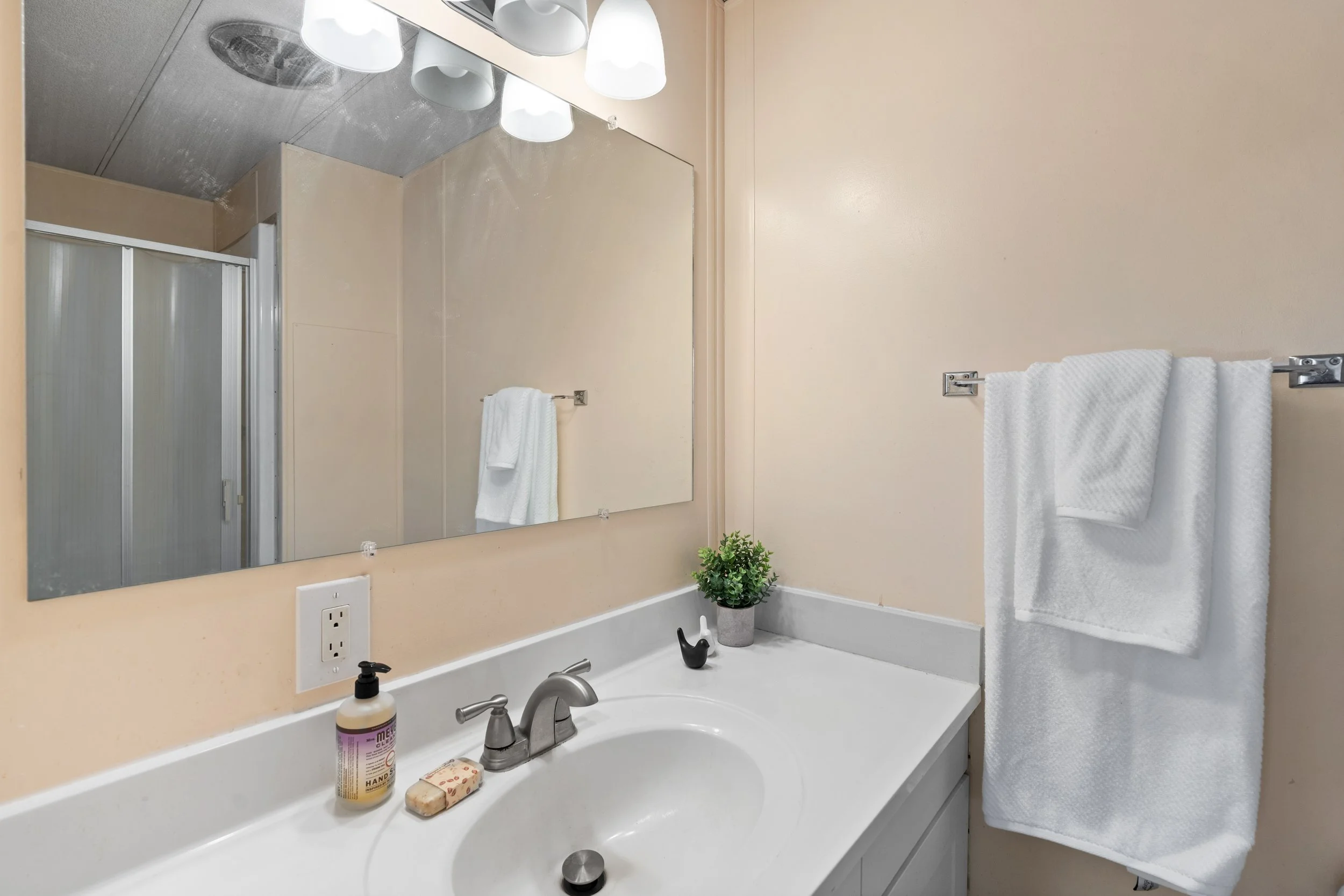 Easy to shower in the mornings in this designated bathroom.