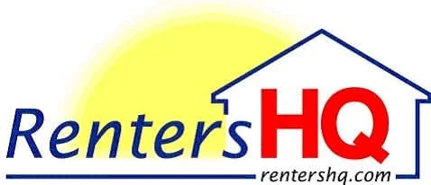 Logo for RentersHQ featuring a house outline, with the words 'Renters' in blue and 'HQ' in red, and the website rentershq.com.
