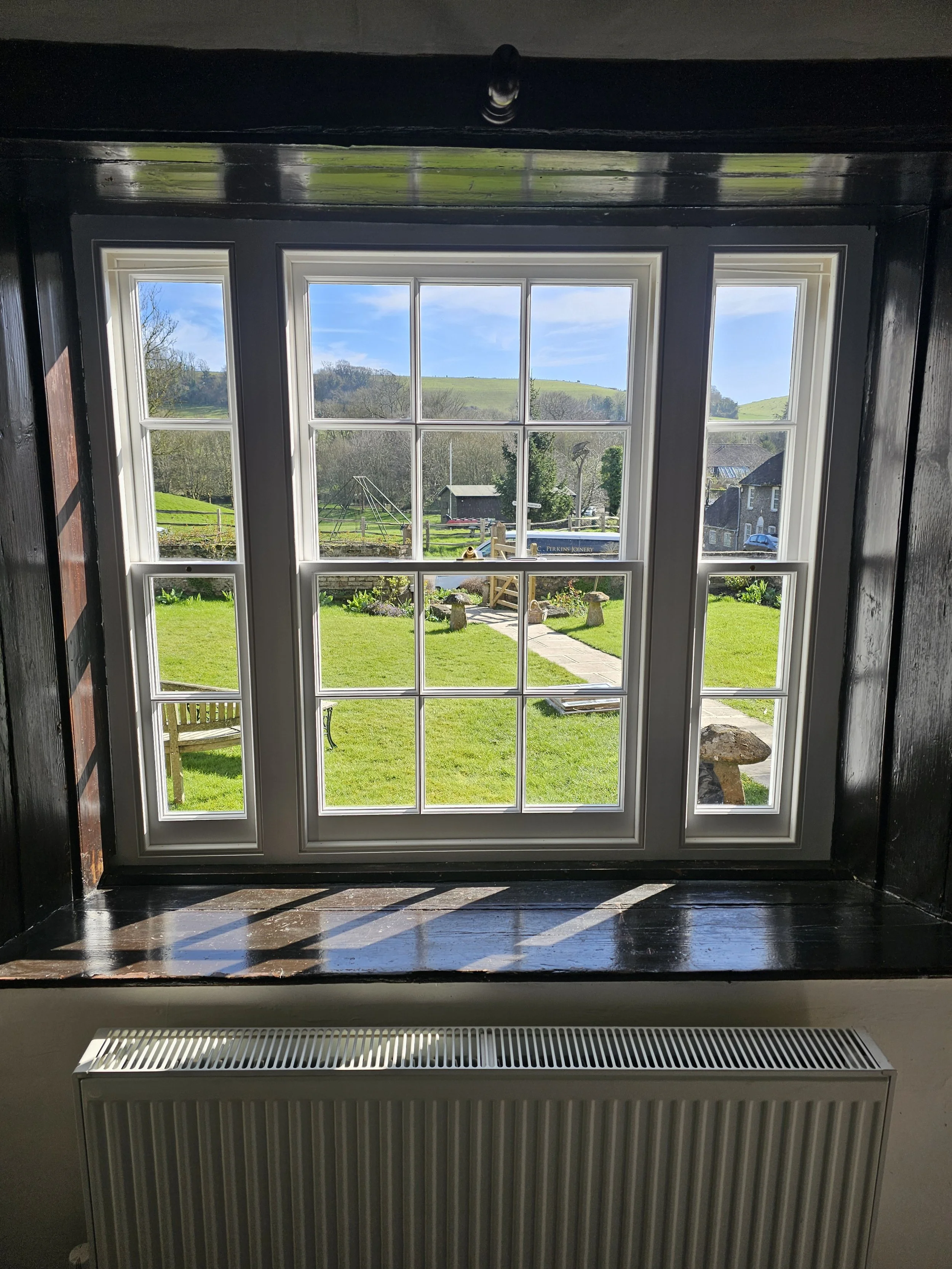 Internal view of the new sash window