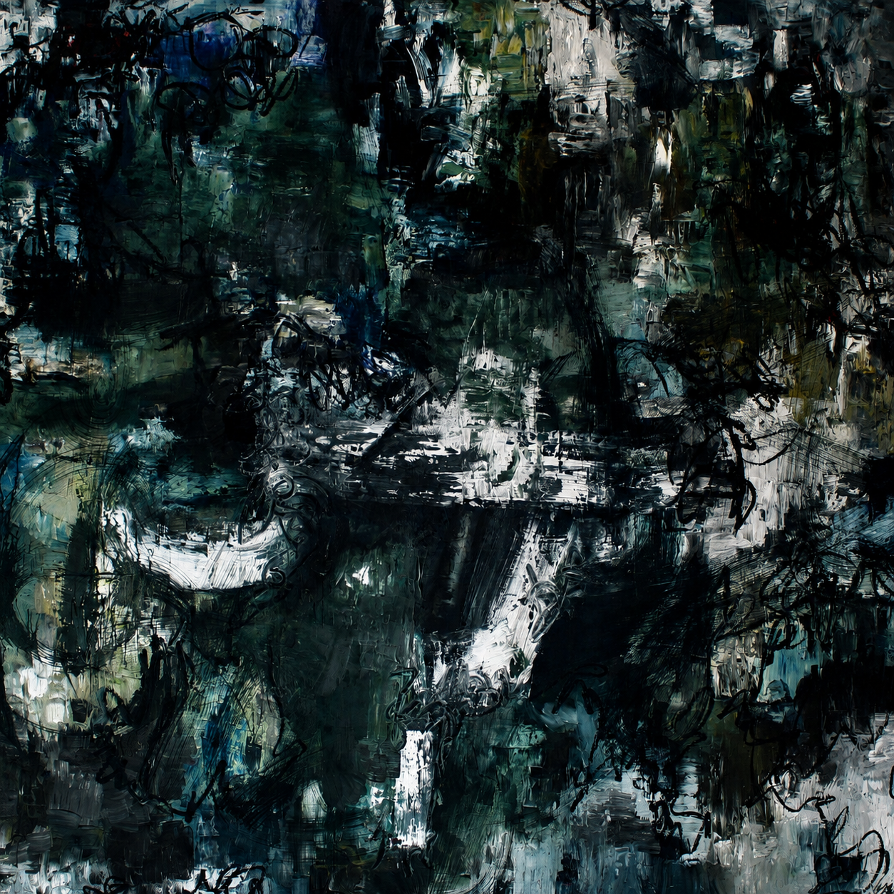 The Understory. Oil on canvas. 72 × 72 in. Private collection