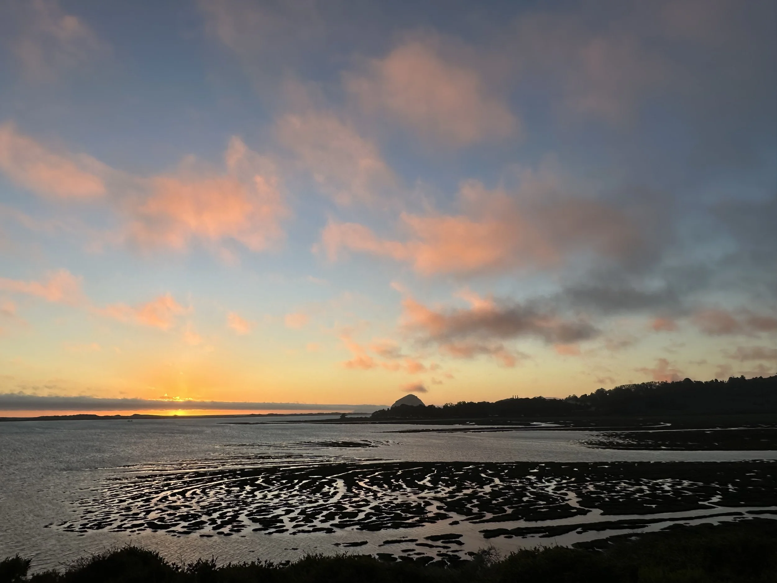 Sunset over Moro Bay estuary.